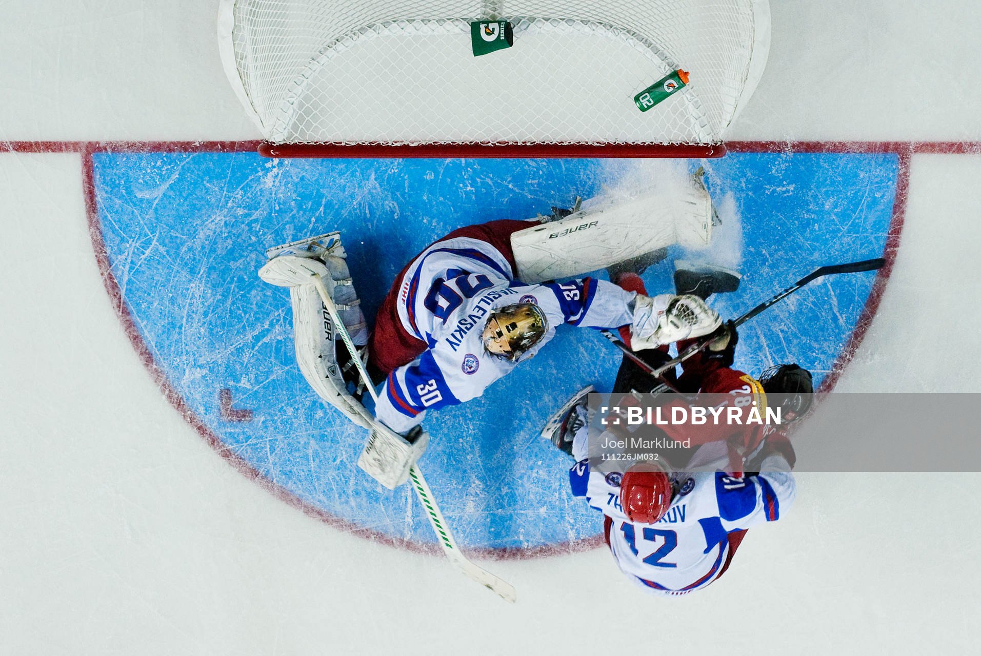 Andrei Vasilevski, målvakt, och Grigori Zheldakov,