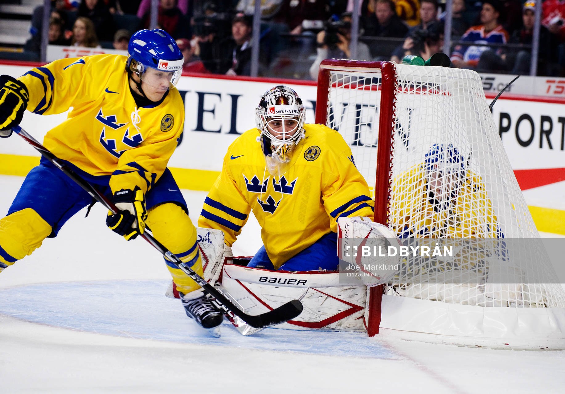 Fredrik Claesson och Johan Gustafsson, målvakt, Sverige