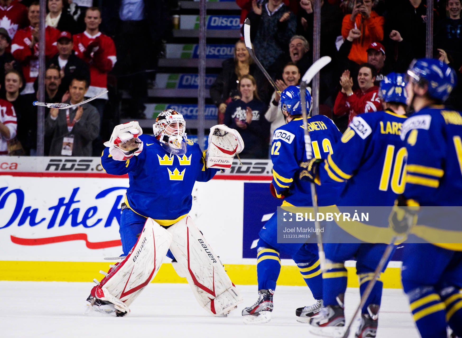 Johan Gustafsson, målvakt, Sverige, glädje, jubel