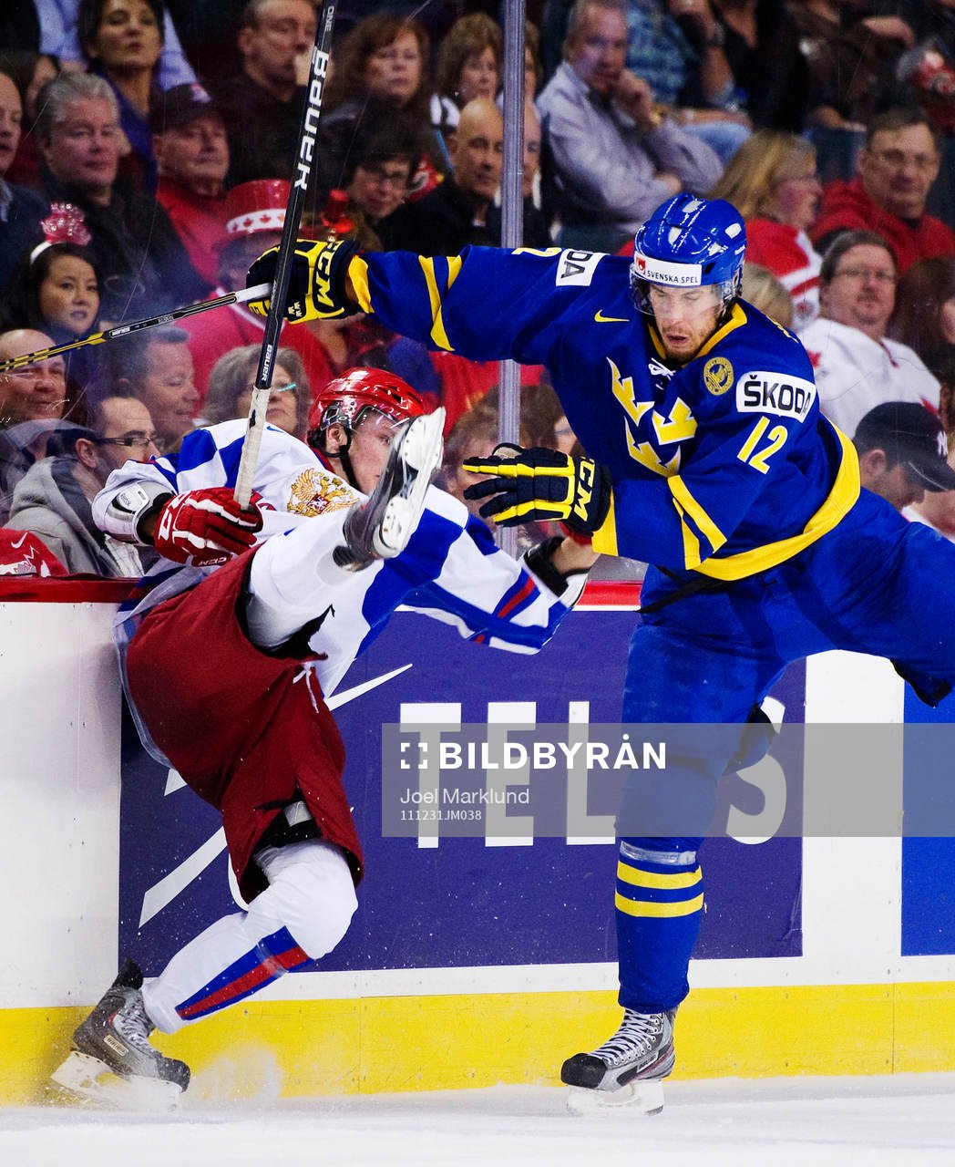 Ivan Telegin, Ryssland och Patrik Nemeth, Sverige, tackling