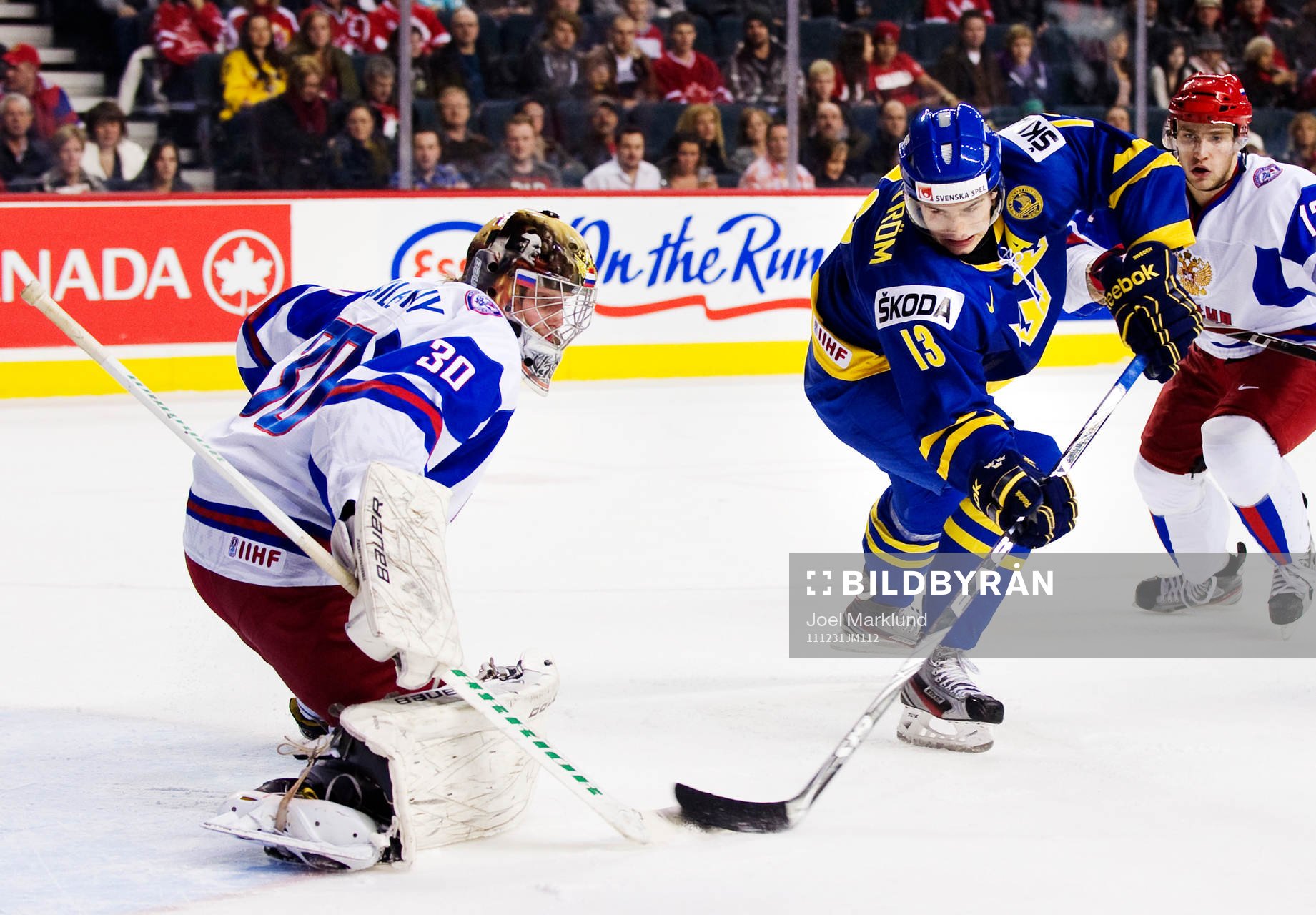 Andrei Vasilevski, målvakt, Ryssland, utmanas av Johan