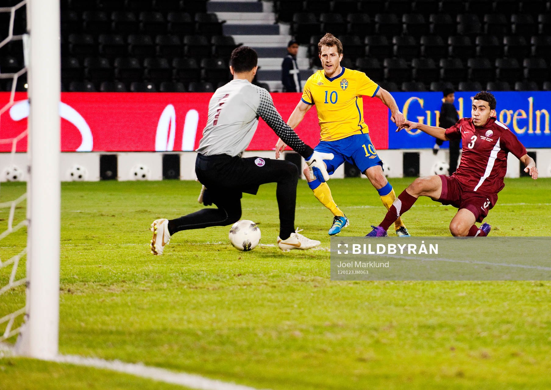 Tobias Hysén, Sverige, gör 5-0 bakom Saad Abdulla