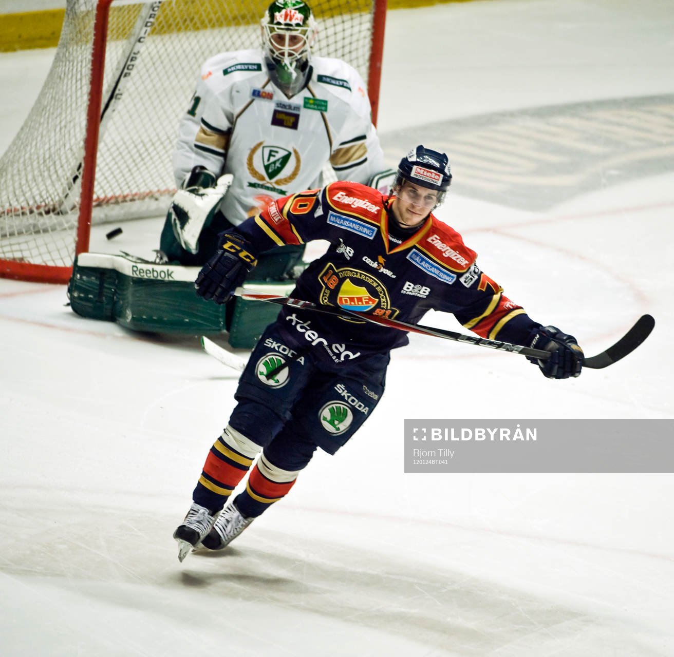 Cristopher Nihlstorp, målvakt, Färjestad och Mario Kempe,