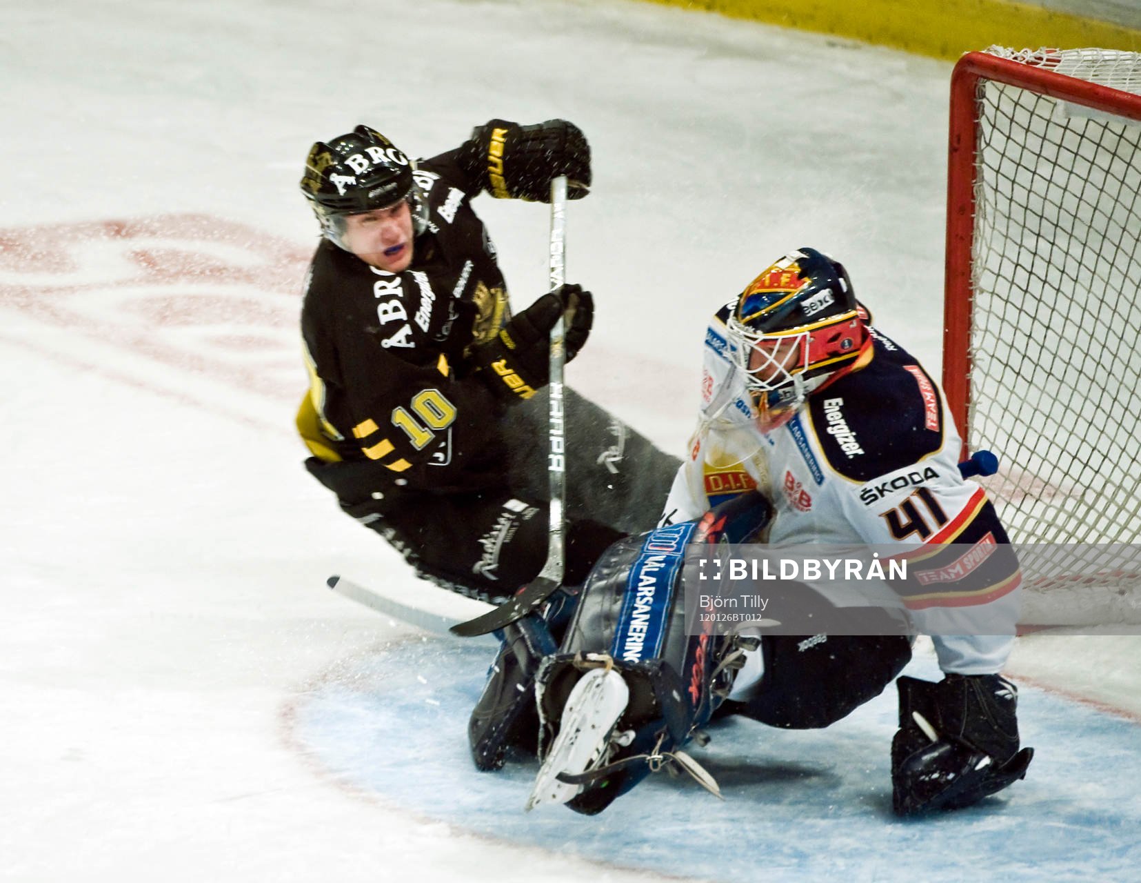 Richard Gynge, AIK och Gustaf Wesslau, målvakt, Djurgården