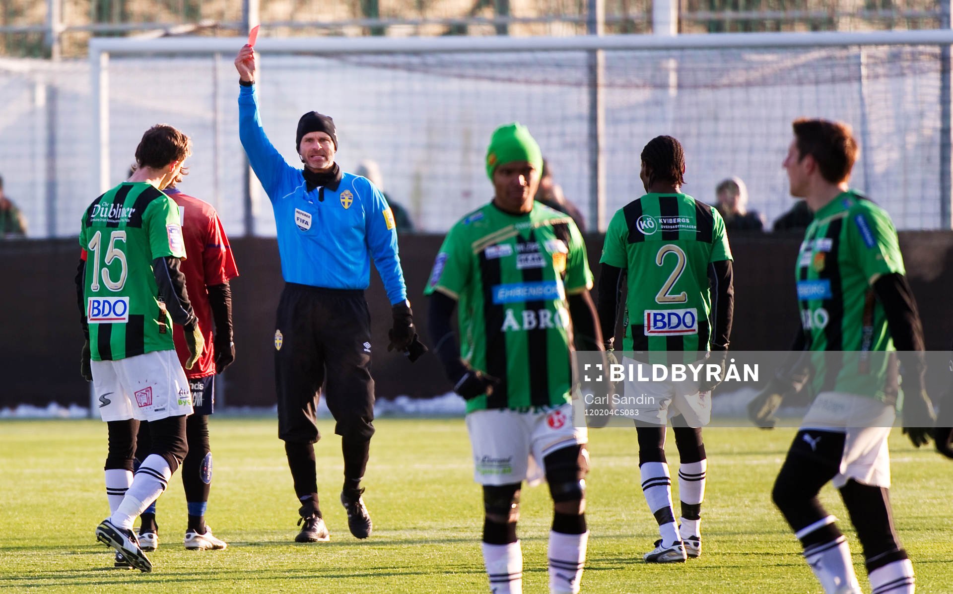 Rött kort till Hannes Sahlin, Örgryte