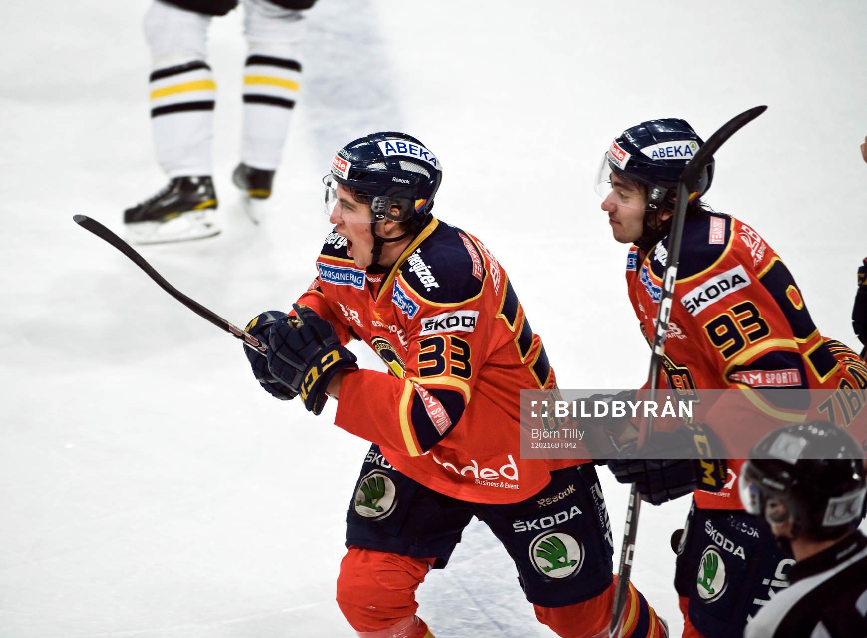 Erik Gustafsson och Mika Zibanejad, Djurgården  (Jubel)