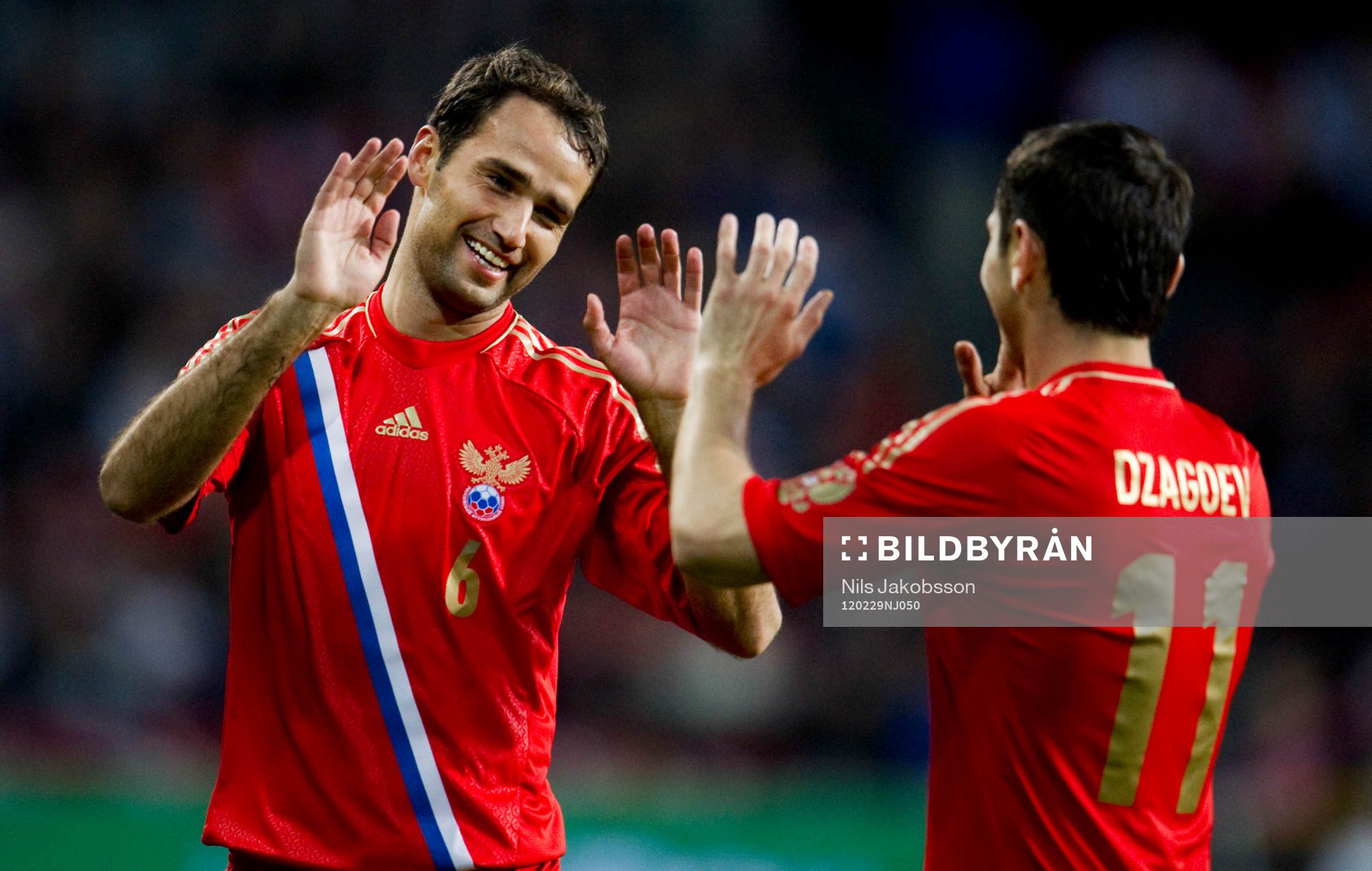 Roman Shirokov, Alan Dzagoev, Ryssland, jubel, 1-0