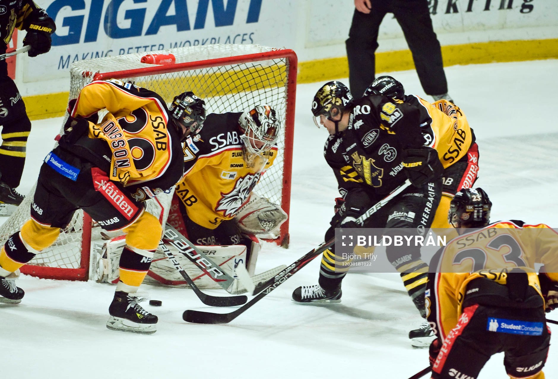 Johan Gustafsson, målvakt, Luleå och Kent McDonell, AIK