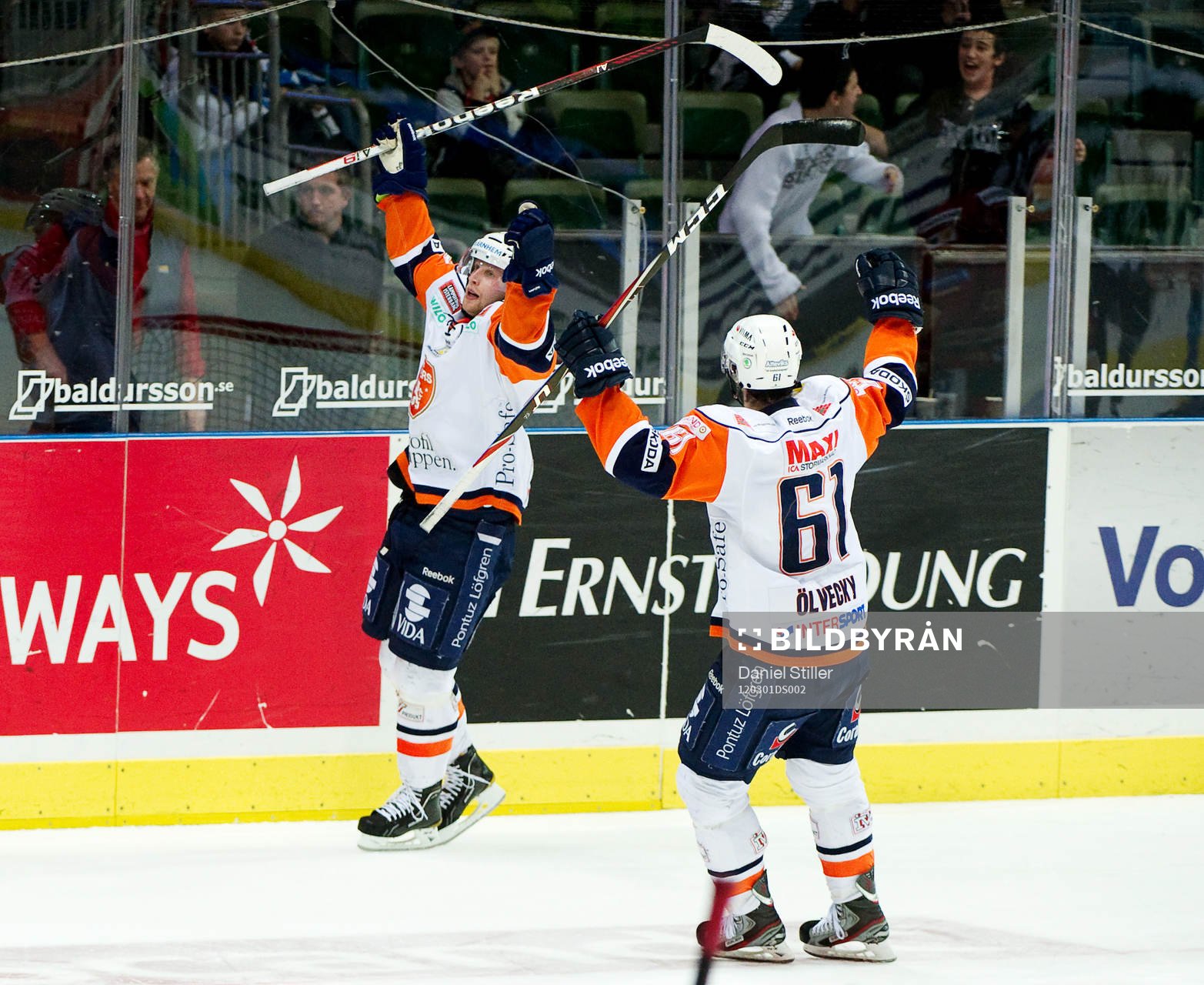 Johan Andersson, Växjö, gör 1-3 i öppen kasse, jubel
