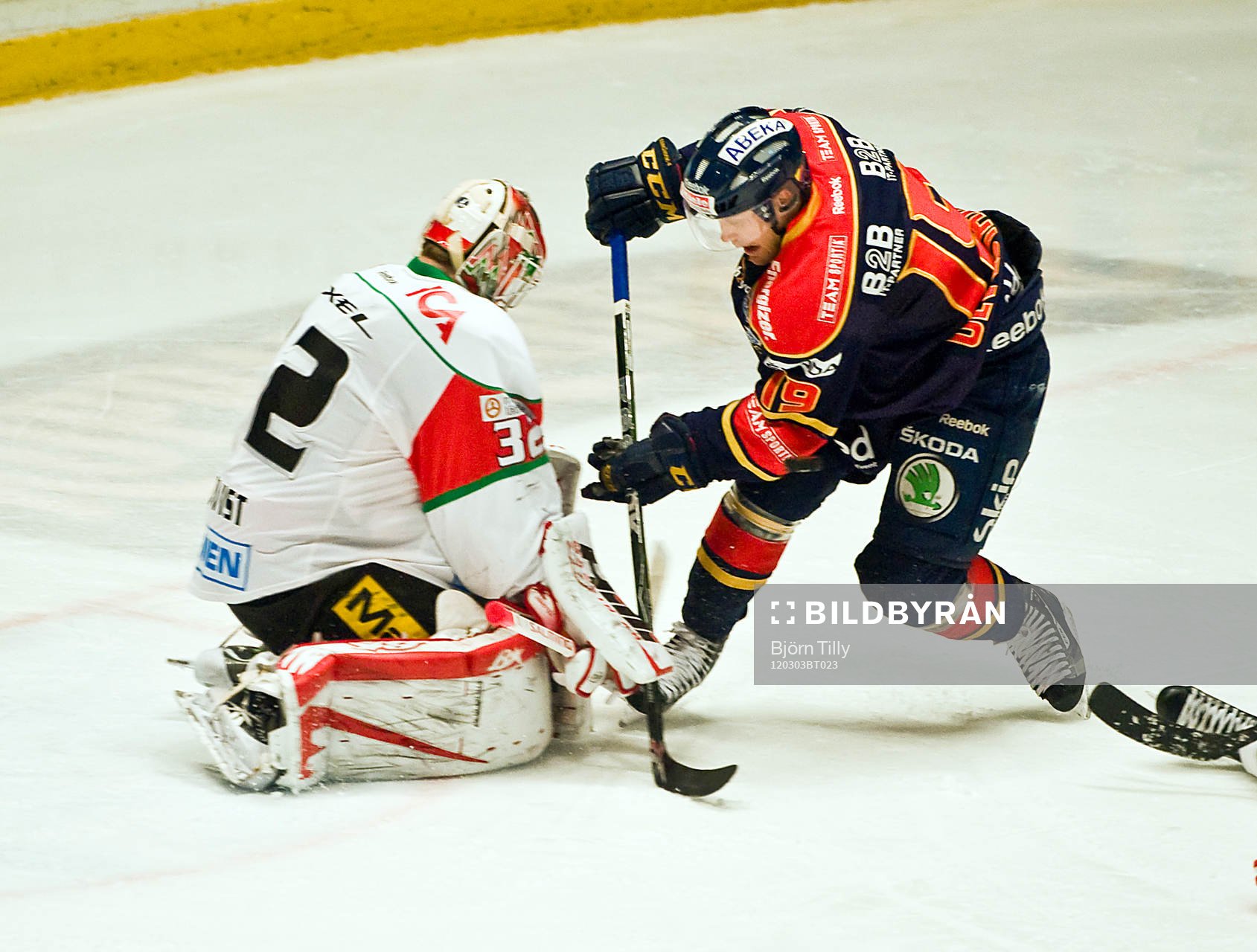 Mikael Tellqvist, målvakt, Modo och Jimmie Ölvestad,