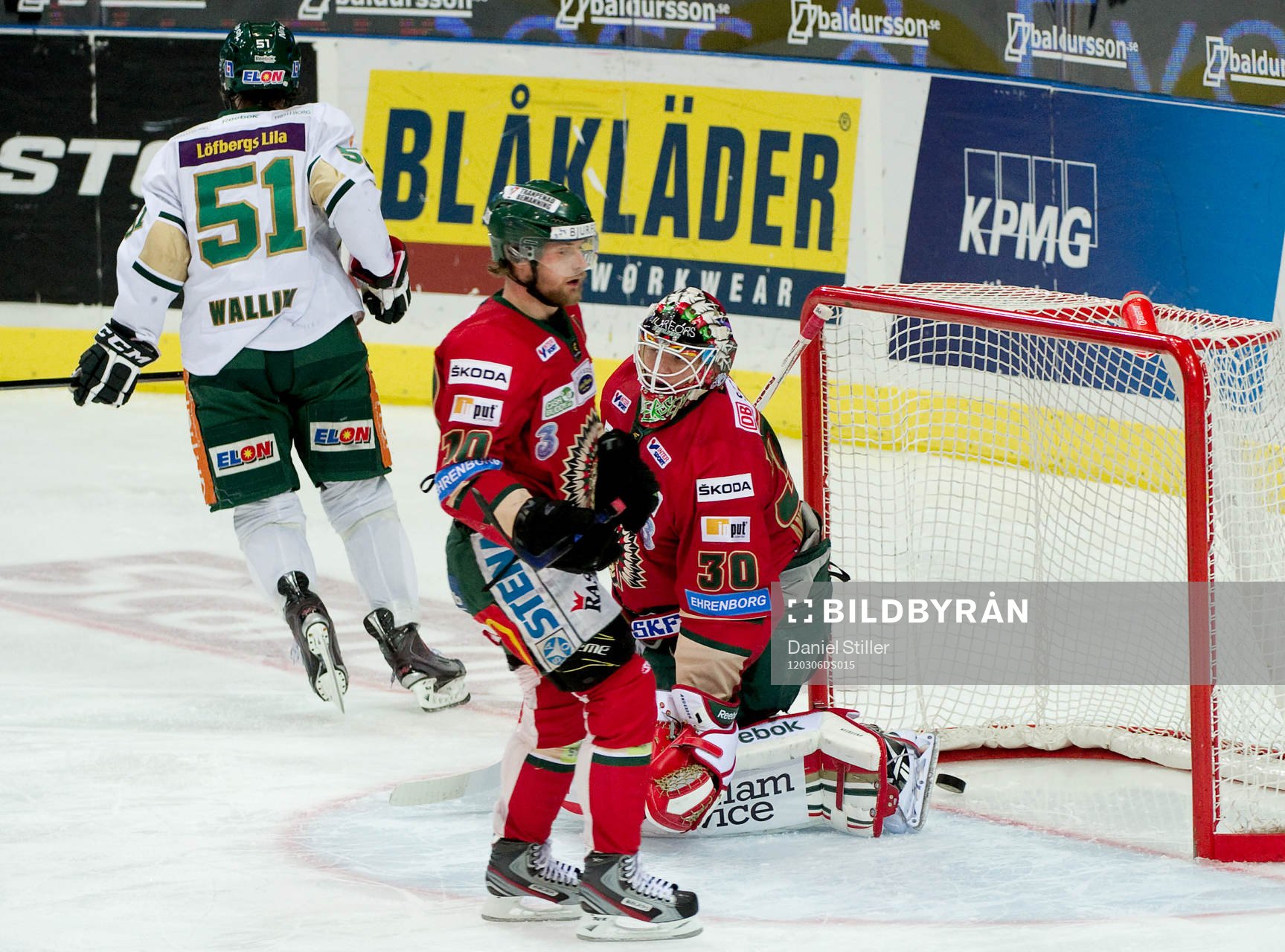Rickard Wallin, Färjestad, gör 1-1, depp Fredrik