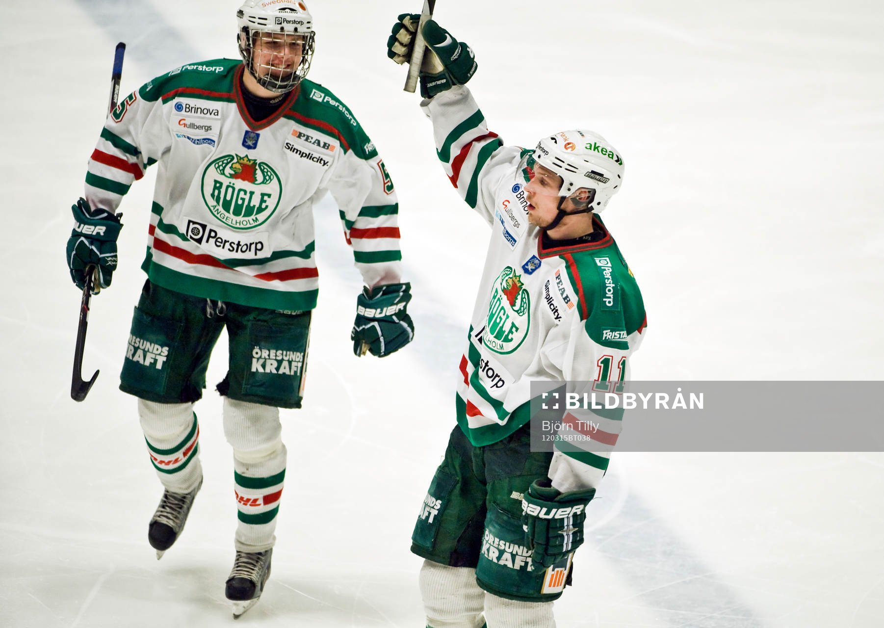 Hampus Lindholm och Alexander Johansson, Rögle, jubel