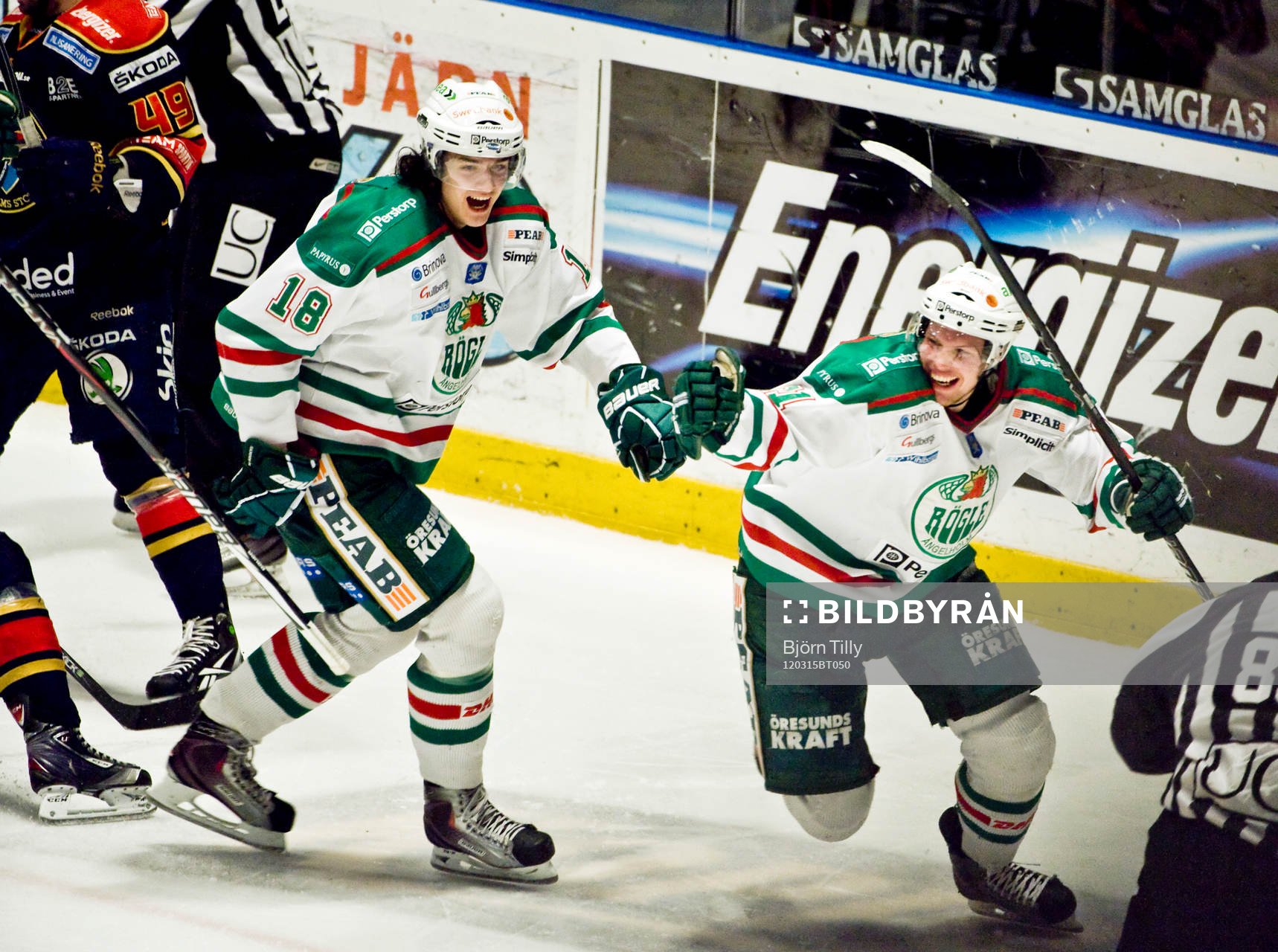 Dennis Everberg och Alexander Johansson, Rögle, jubel