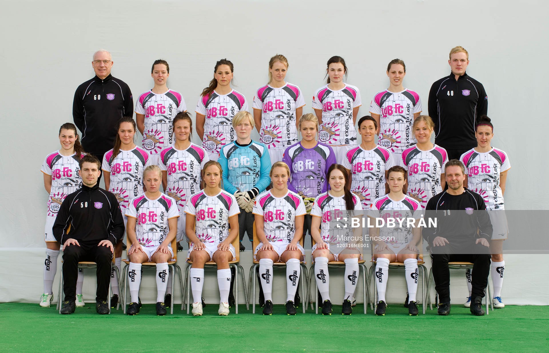 120316 Fotboll, dam, Damallsvenskan, Malmö LDB, Lagbild
