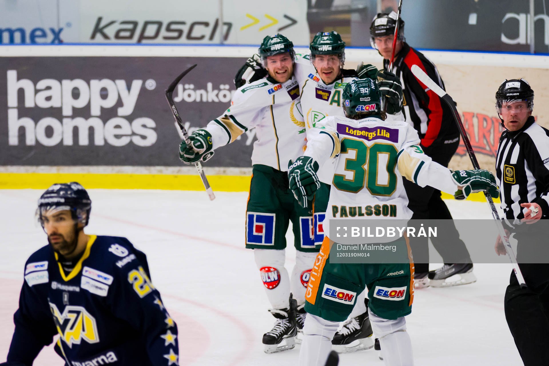 Jubel i Färjestad. Daniel Rahimi, HV71 depp
