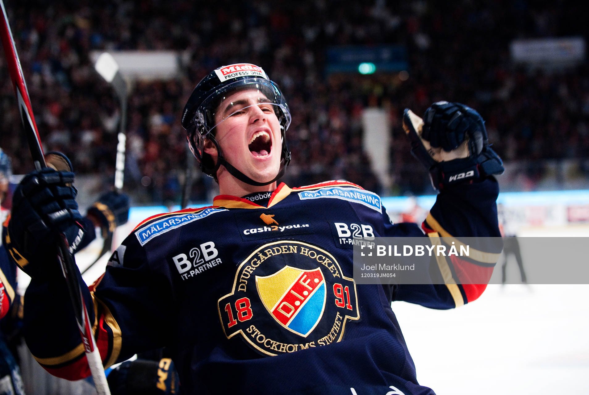 Erik Gustafsson, Djurgården, jubel när Jimmie Ölvestad