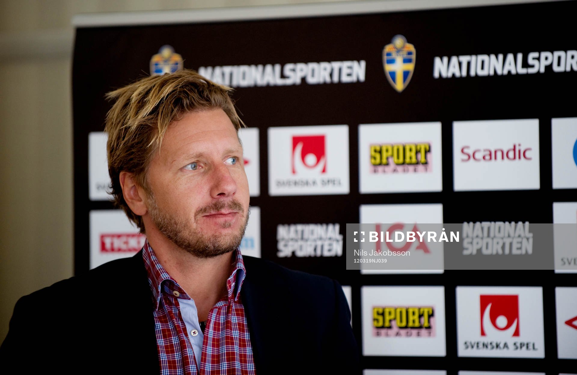 Fotboll, landslag, presskonferens med Svenska