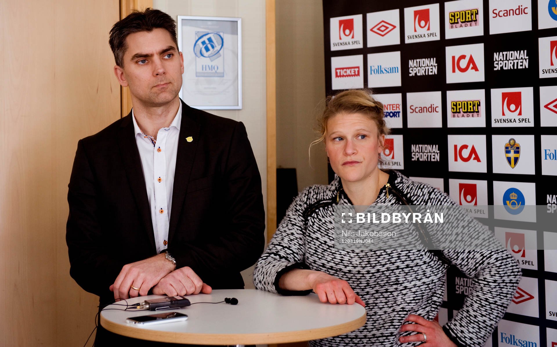 Fotboll, landslag, presskonferens med Svenska