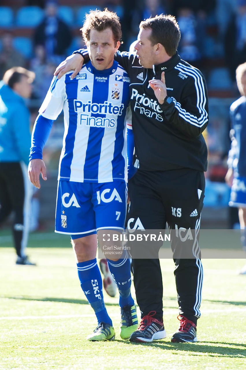 Mikael Stahre, tränare och Tobias Hysén, IFK Göteborg