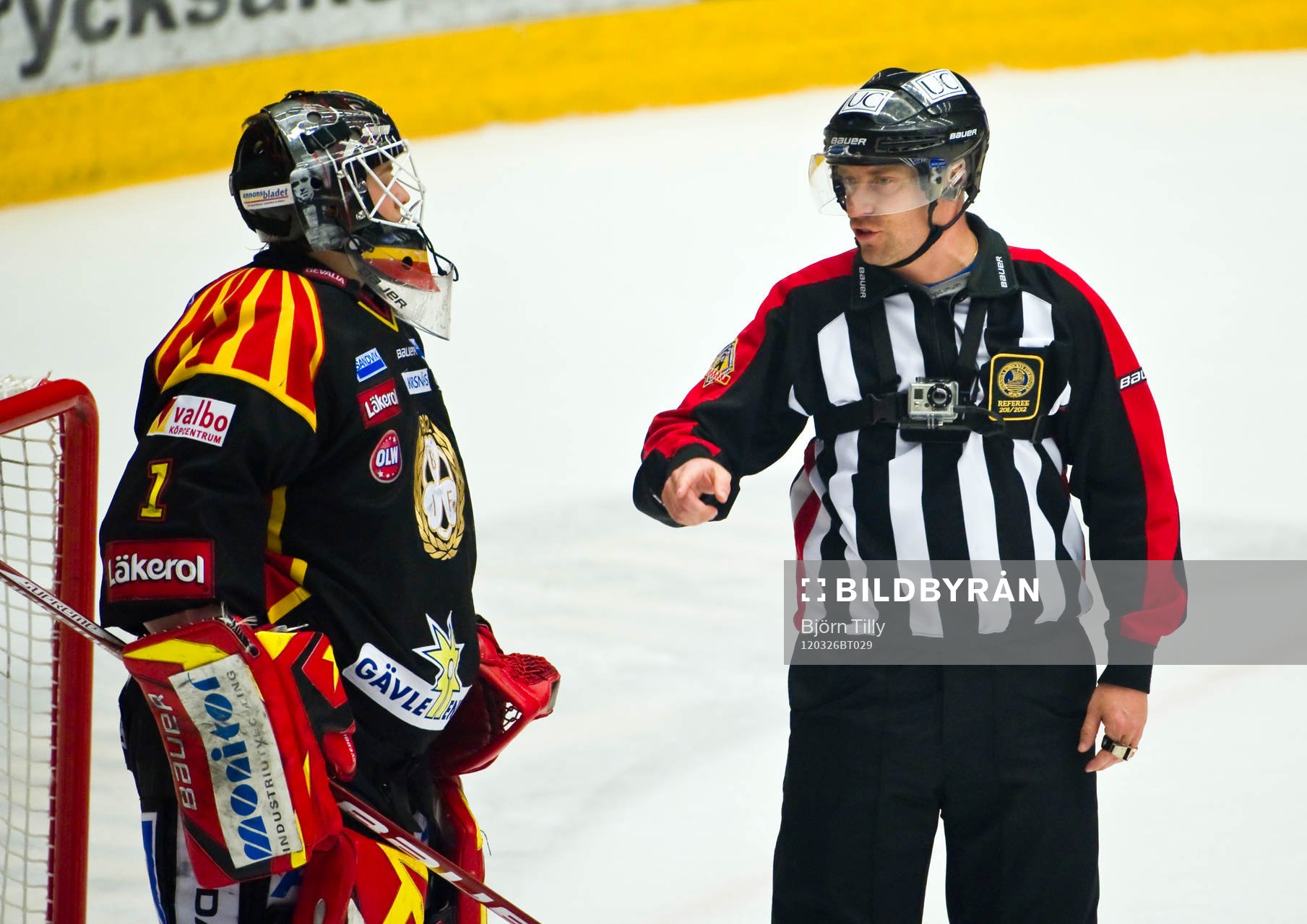 Niklas Svedberg, målvakt, Brynäs och Sören Persson,