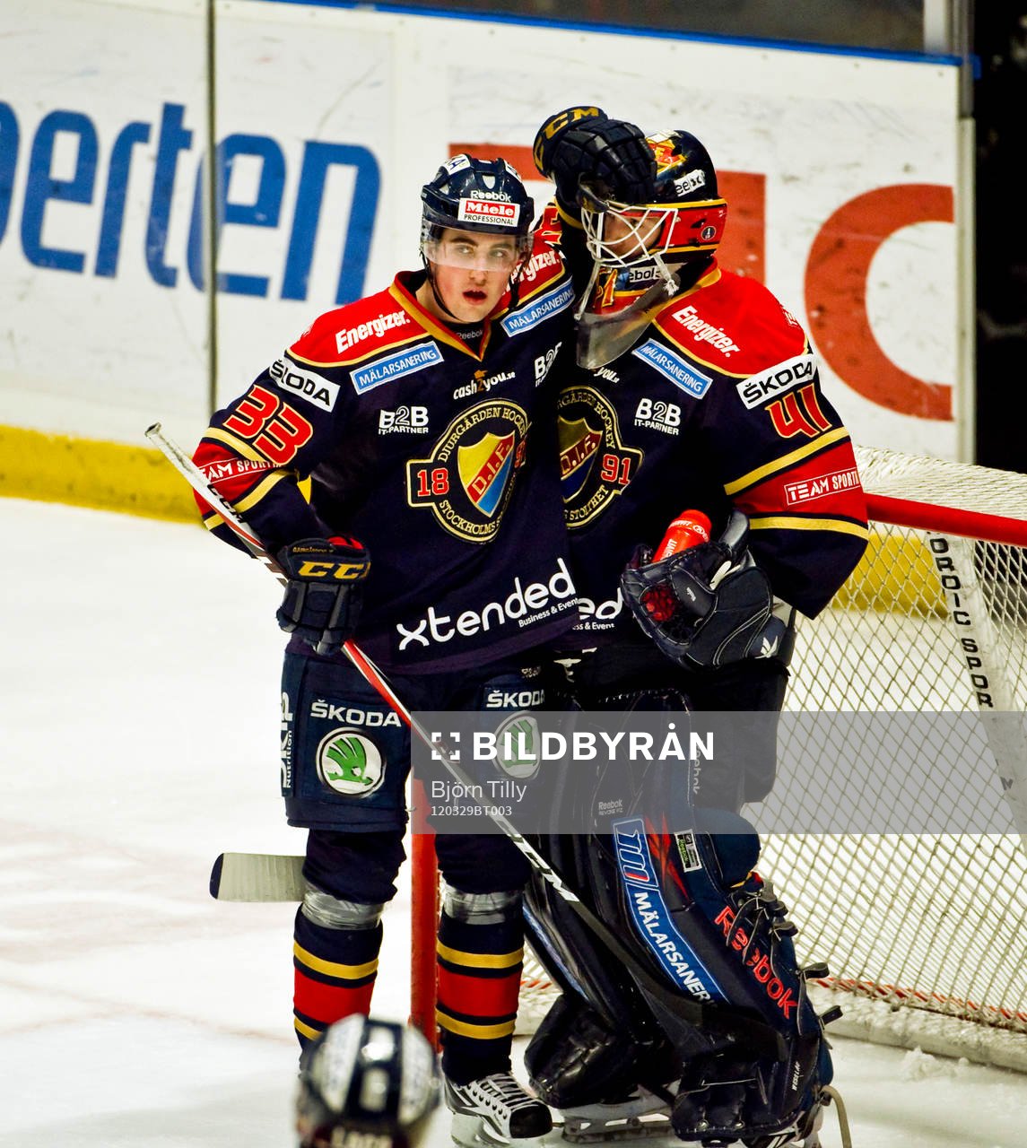Erik Gustafsson och Gustaf Wesslau, målvakt, Djurgården