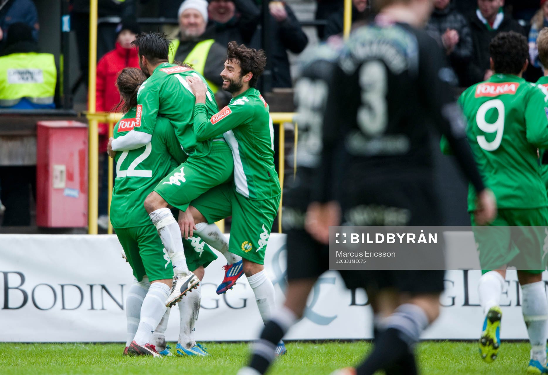  Jubel i Hammarby efter 1-0 av Christophe Lallet