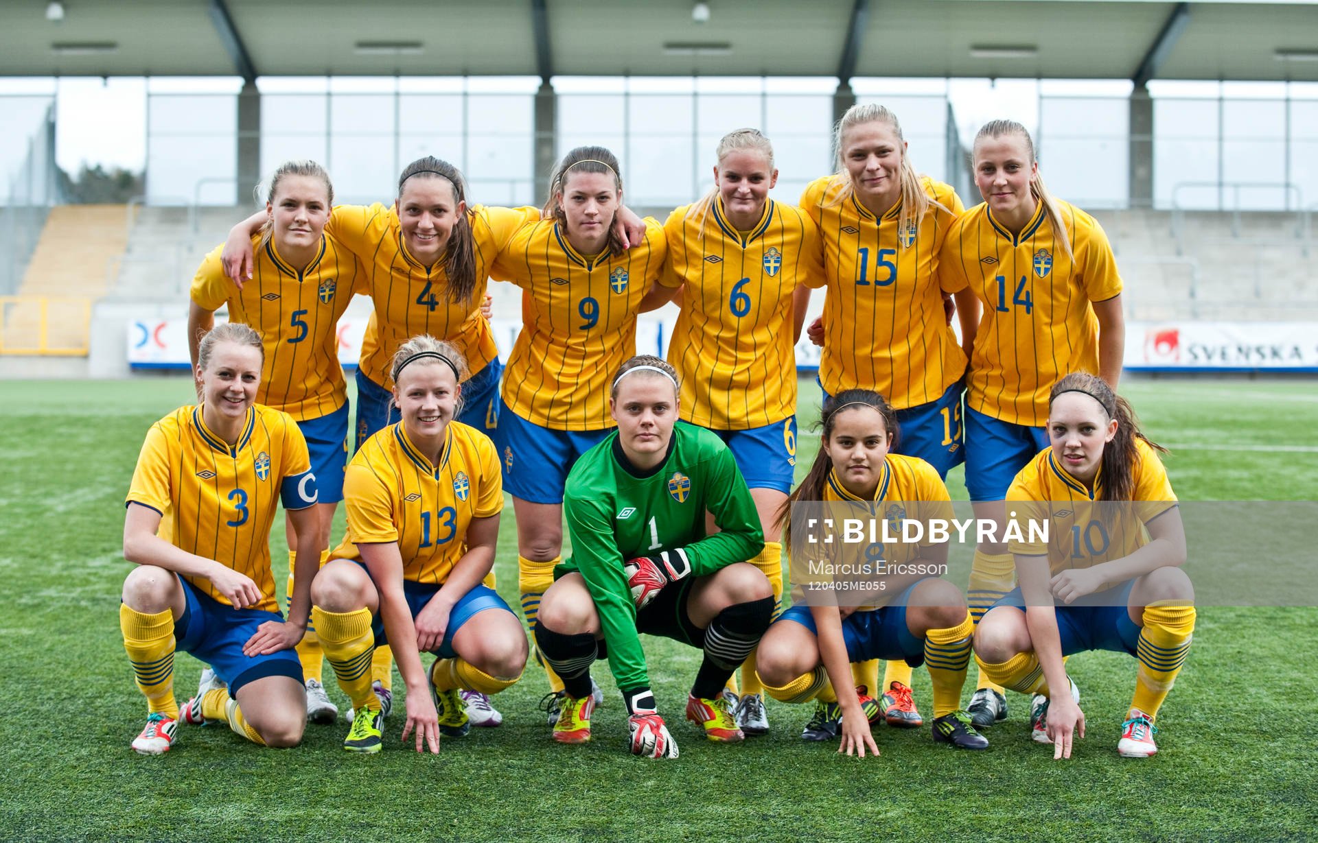 Lagbild, startelva. Bak fr.v. Magdalena Ericsson, Jennie