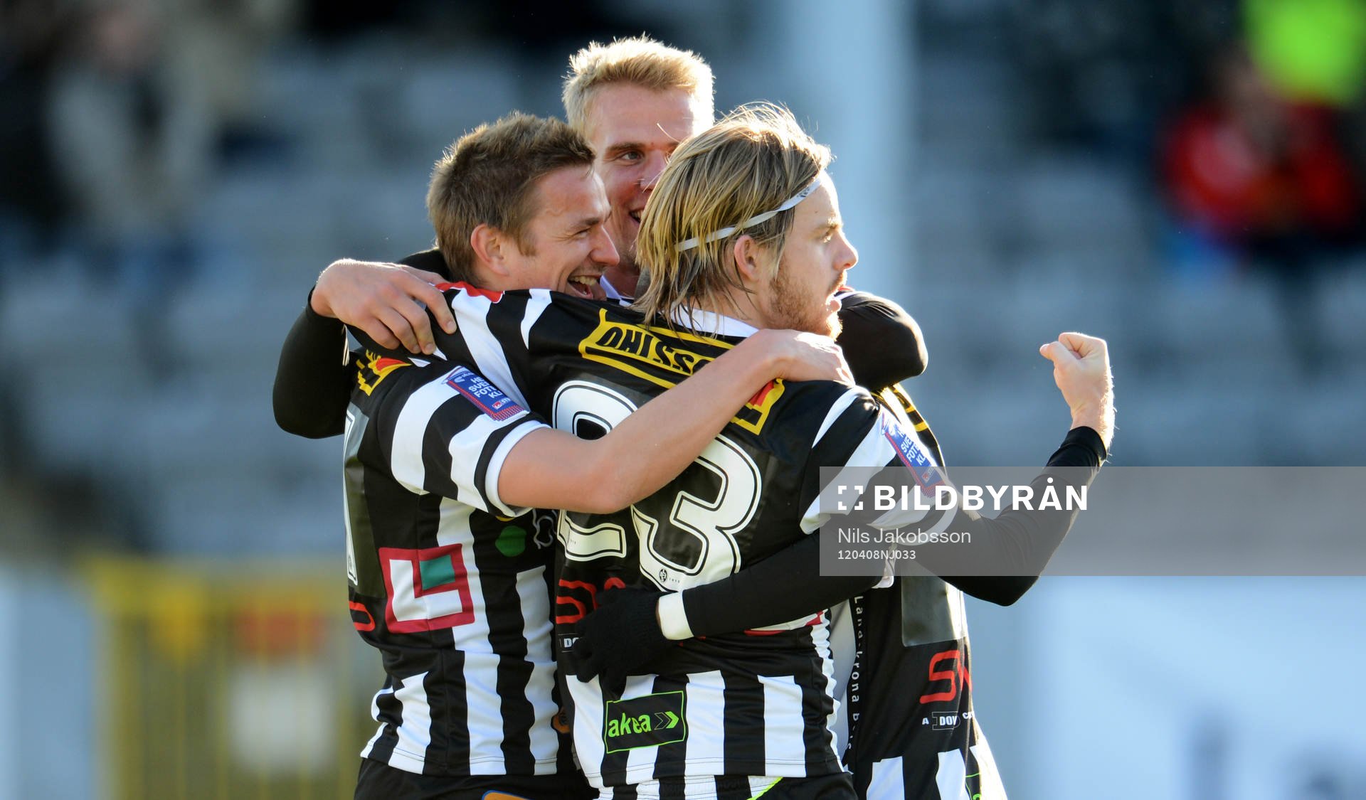 Mål, jubel Fredrik Olsson, Mathias Unkuri, Landskrona