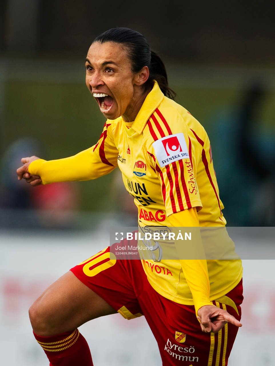  Marta, Tyresö, jubel efter sitt 5-0-mål.
