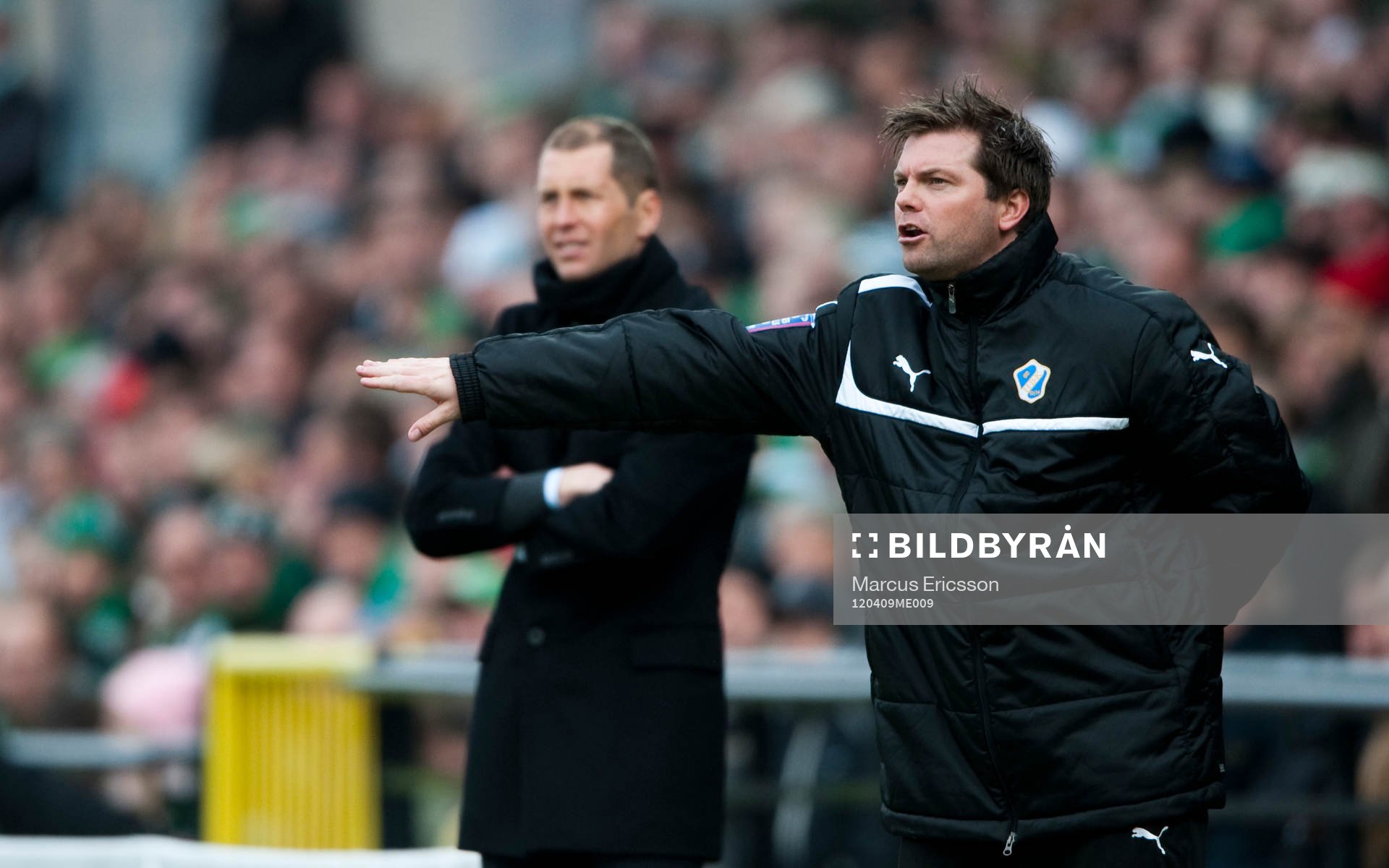 Gregg Berhalter, tränare Hammarby och Jens Gustafsson,