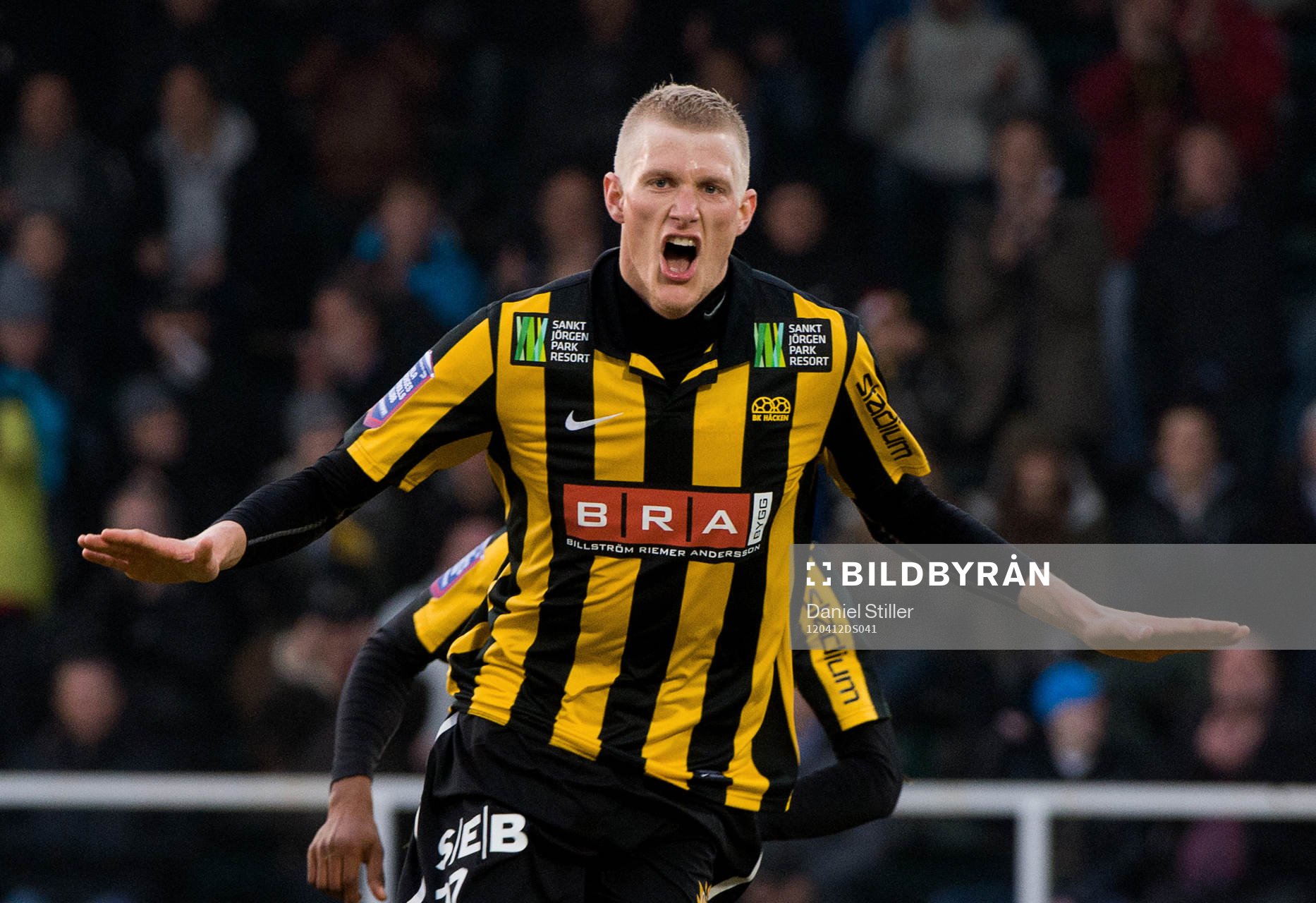 Tom Söderberg, Häcken, gör 2-0, jubel