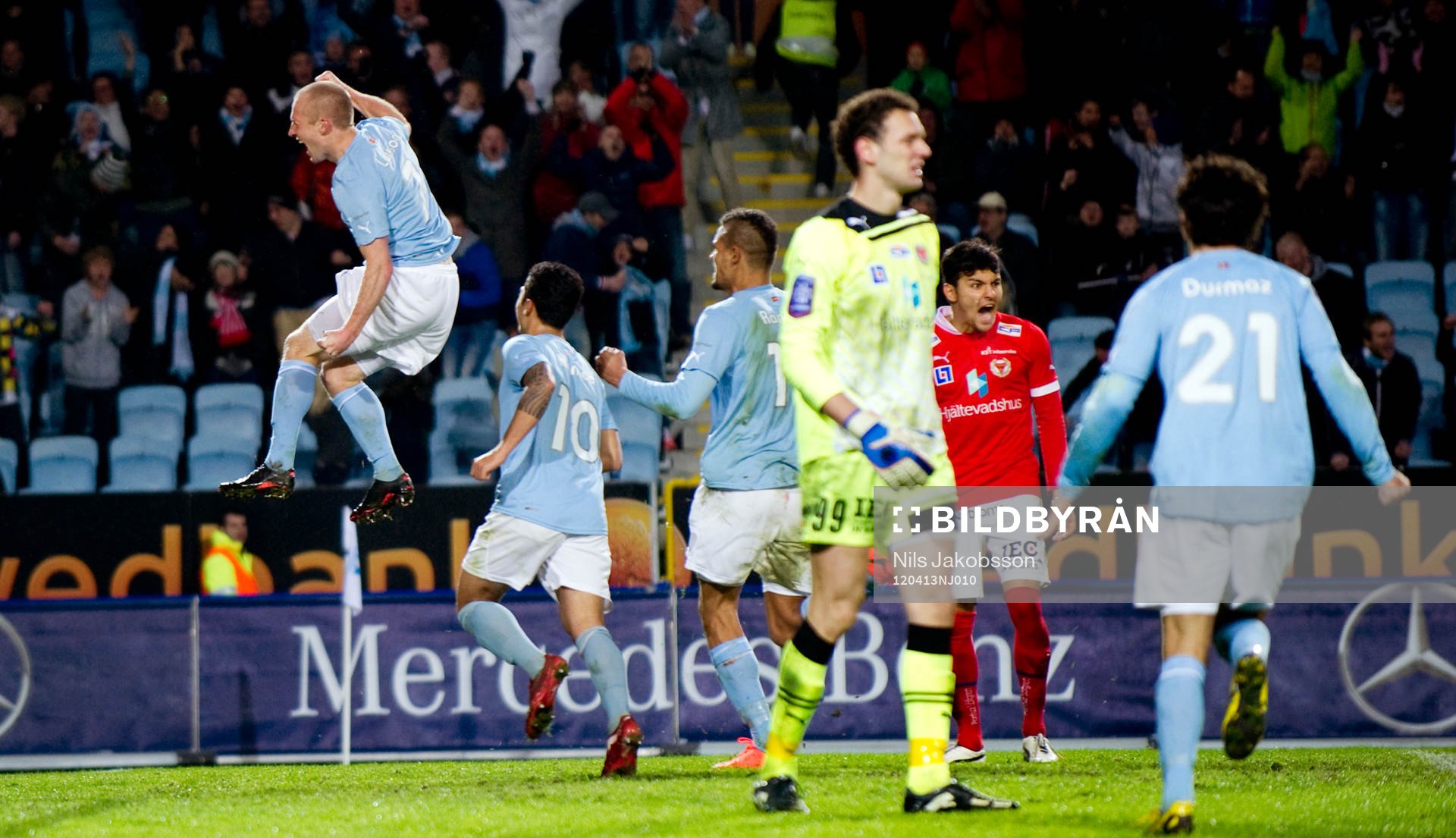 Daniel Larsson, Malmö FF jubel, Etrit Berisha, målvakt,