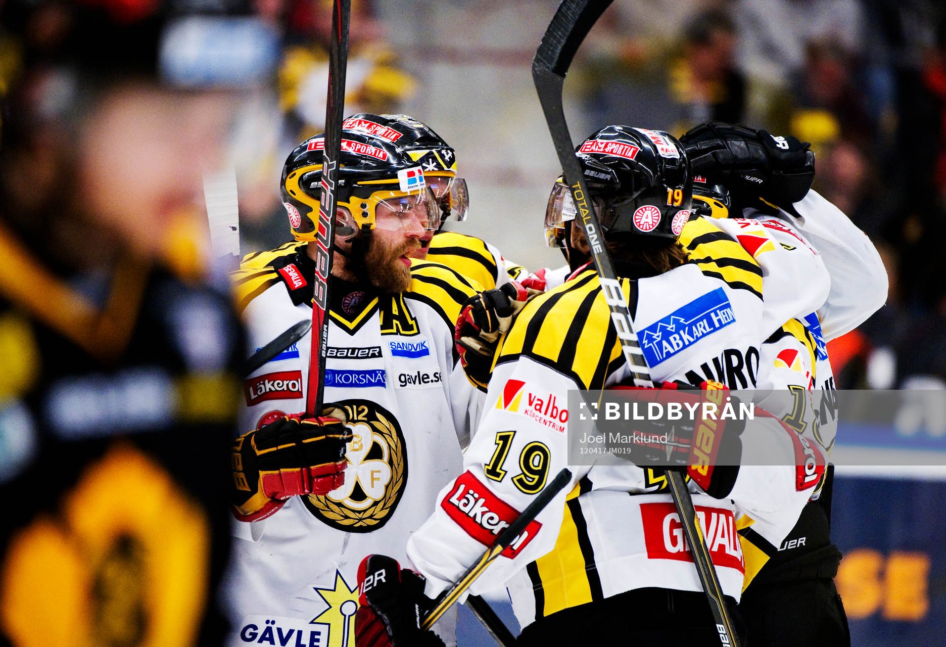 Jubel bland Brynäs spelare