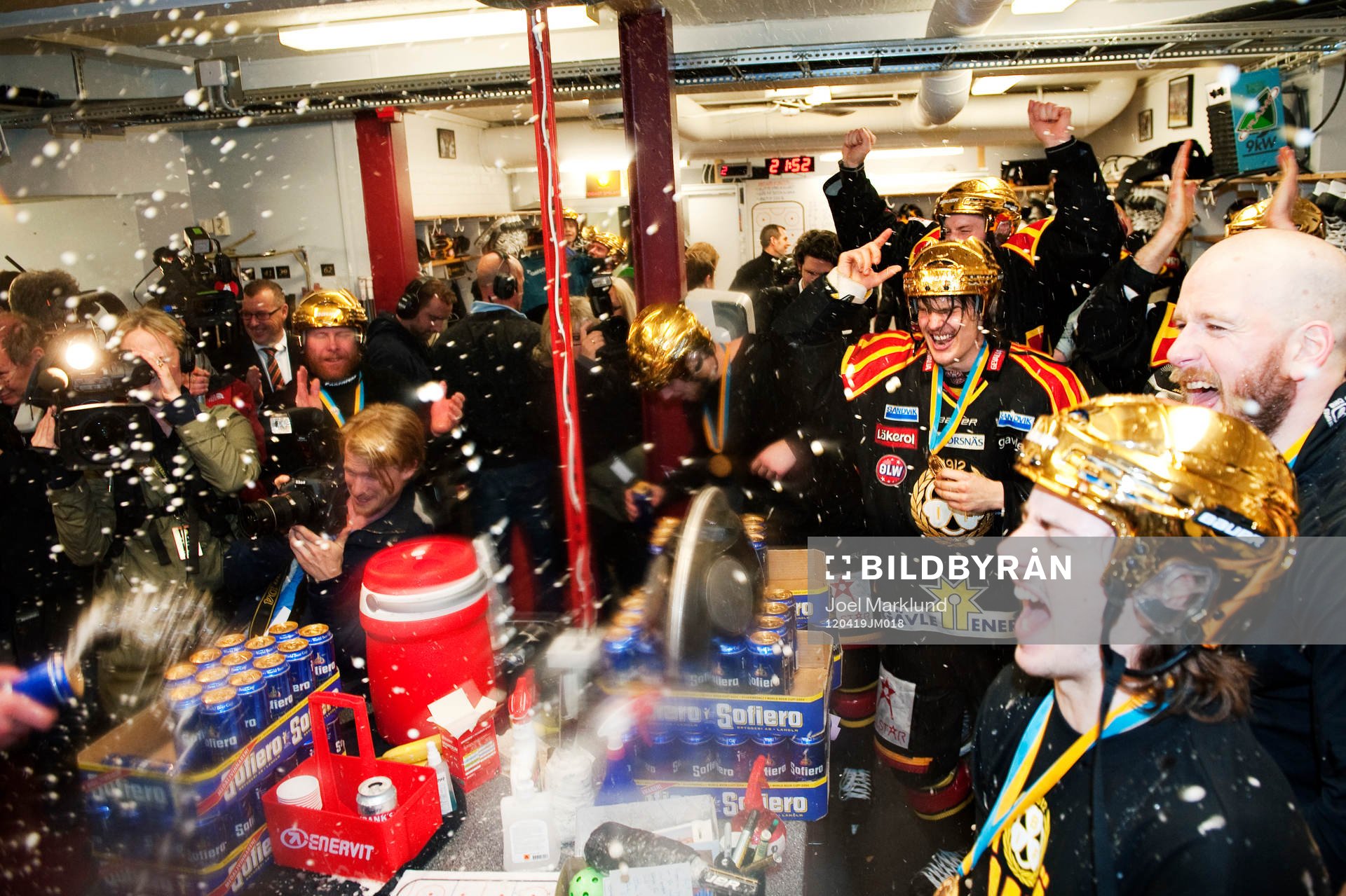 Fest i Brynäs omklädningsrum