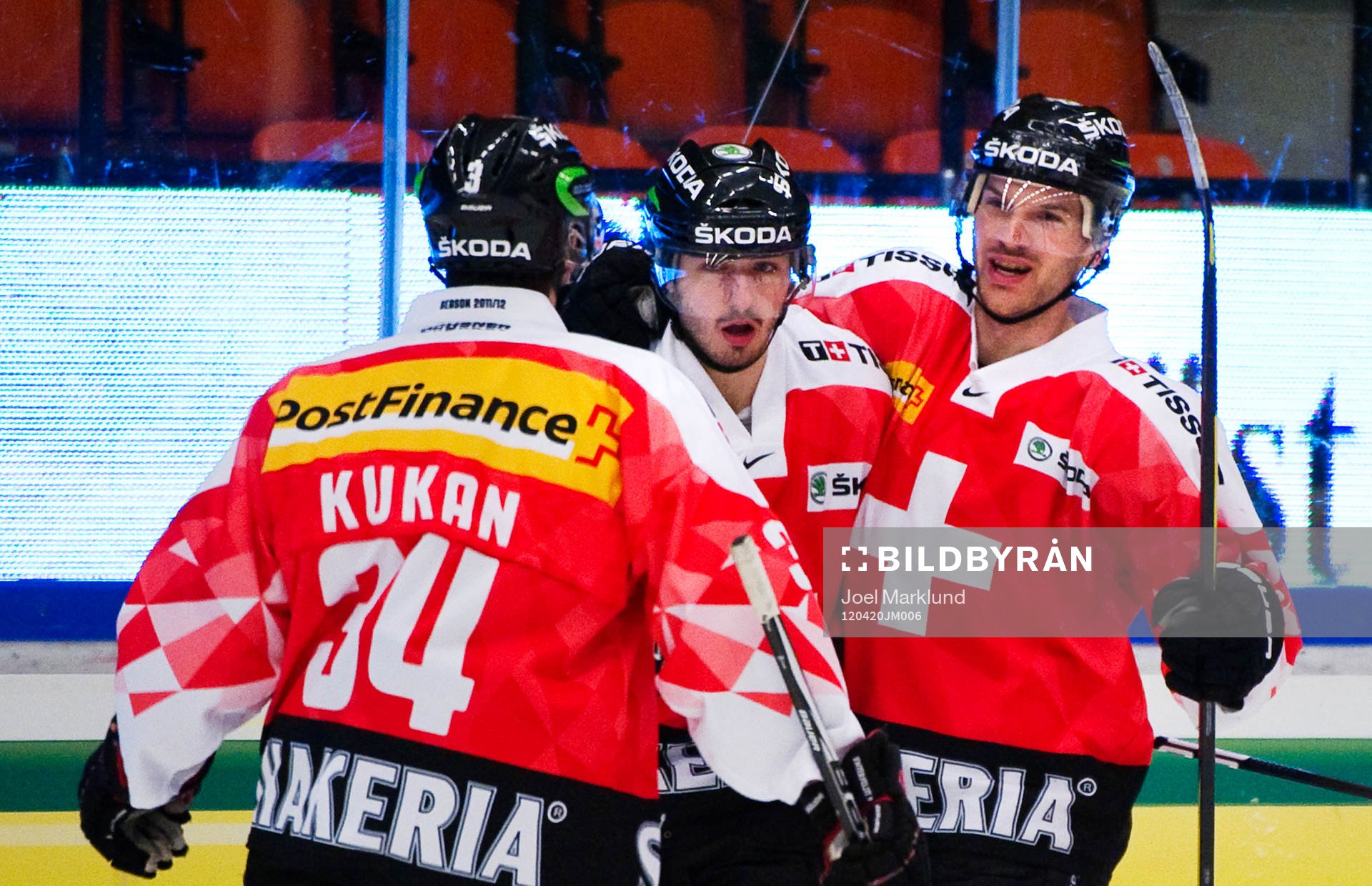 Dean Kukan, Daniel Rubin och Morris Trachsler, Schweiz,