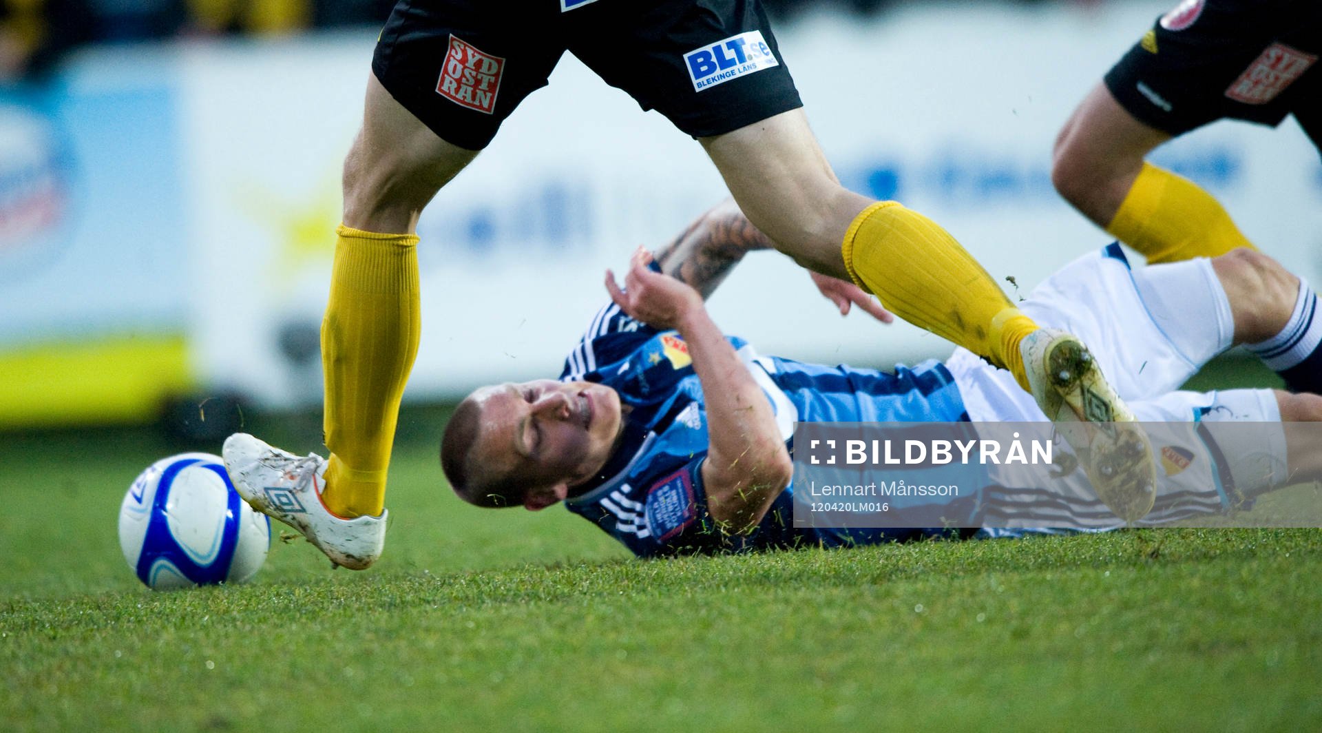 Djurgården överkörda, här Marc Pedersen, Djurgården