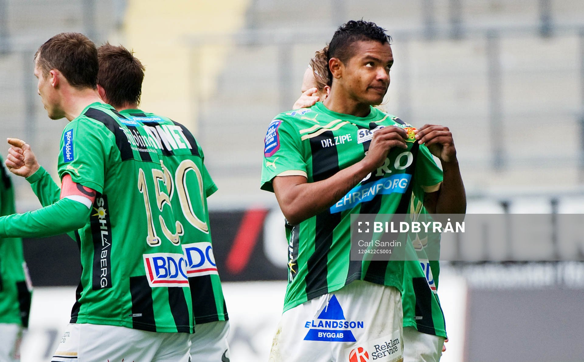Wanderson Do Carmo, GAIS, jubel, visar upp klubbmärket