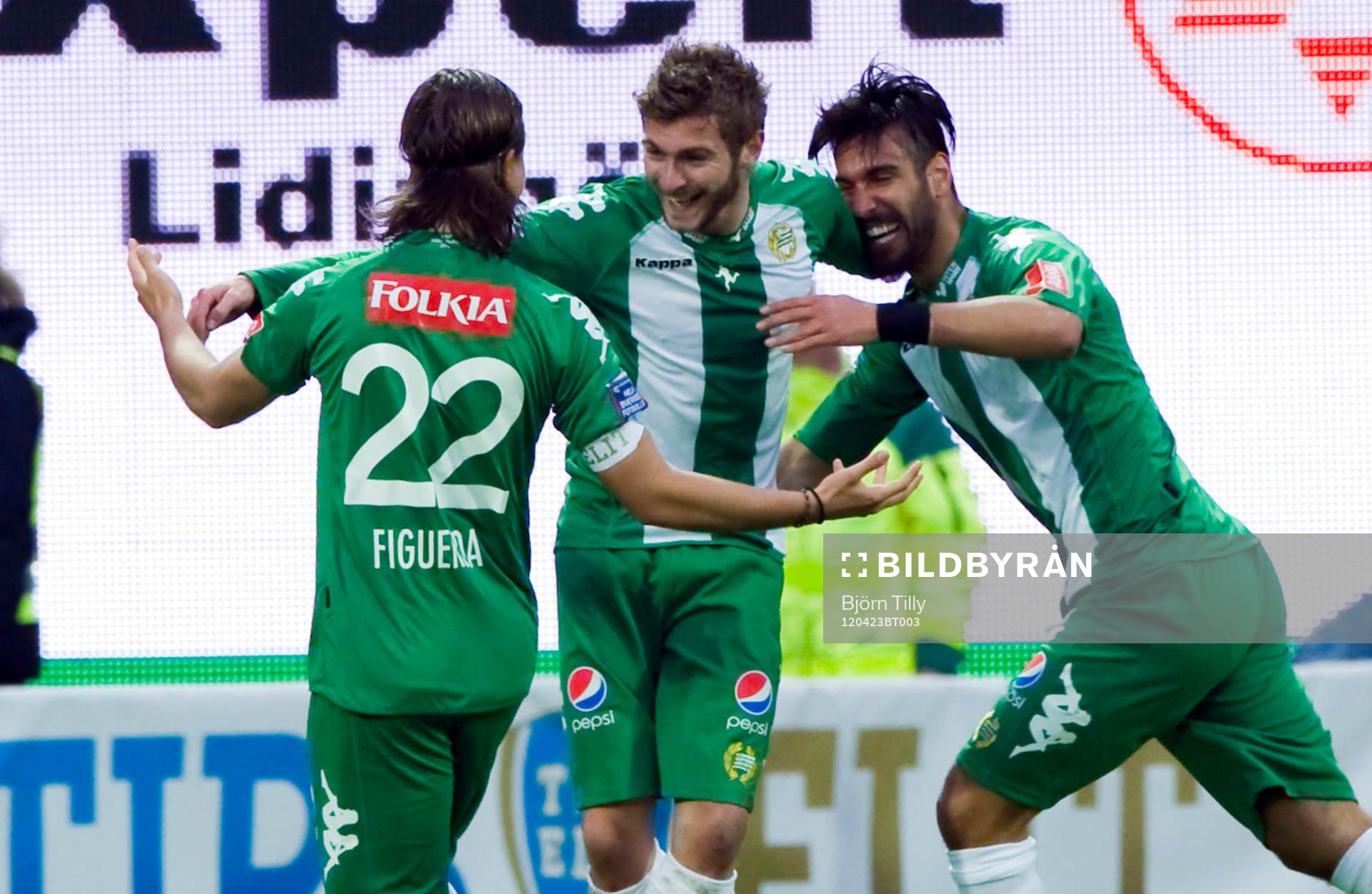 Christophe Lallet och Sinan Ayranci, Hammarby, jubel