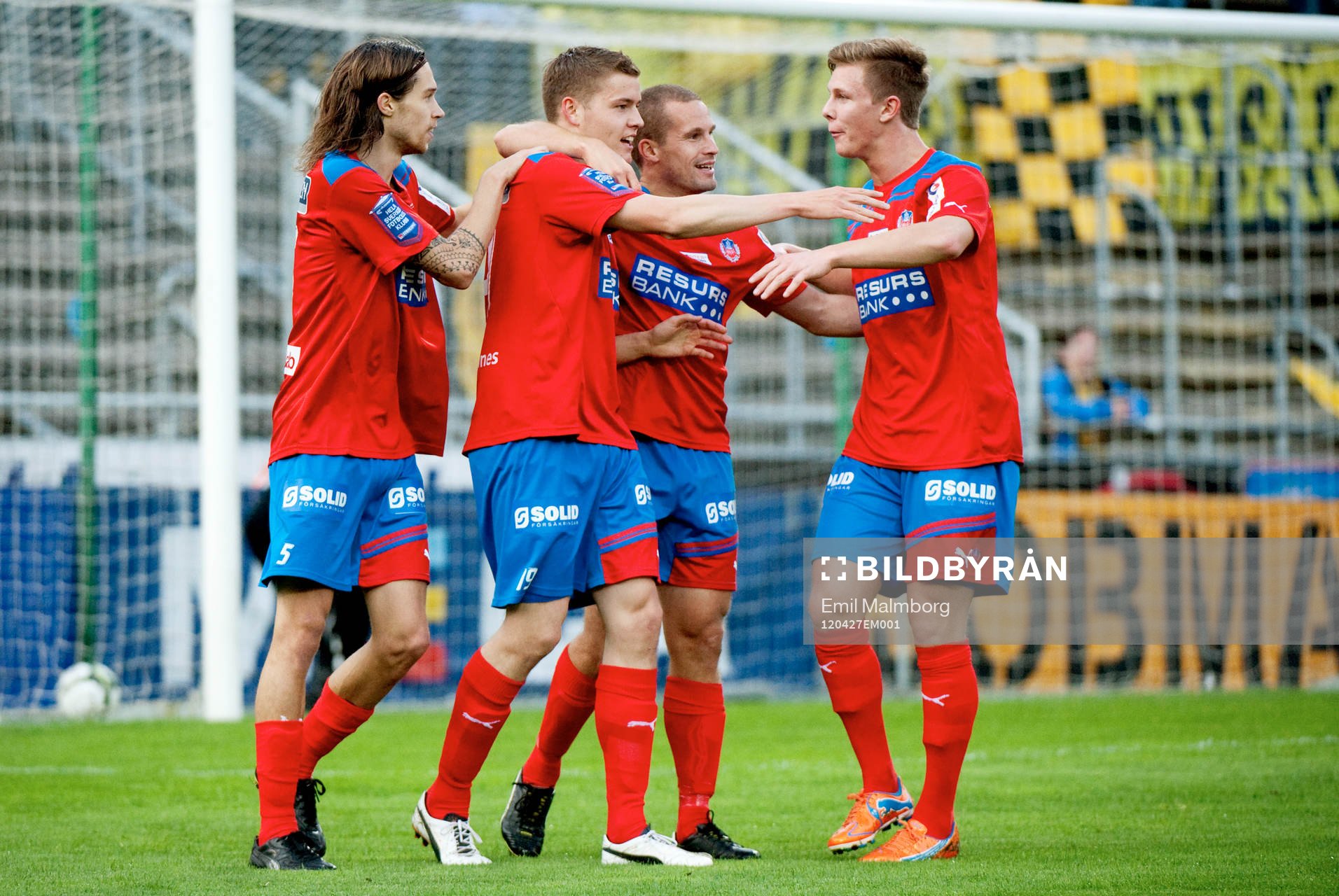 Alfred Finnbogason, Helsingborg gör 1-0. Jubel