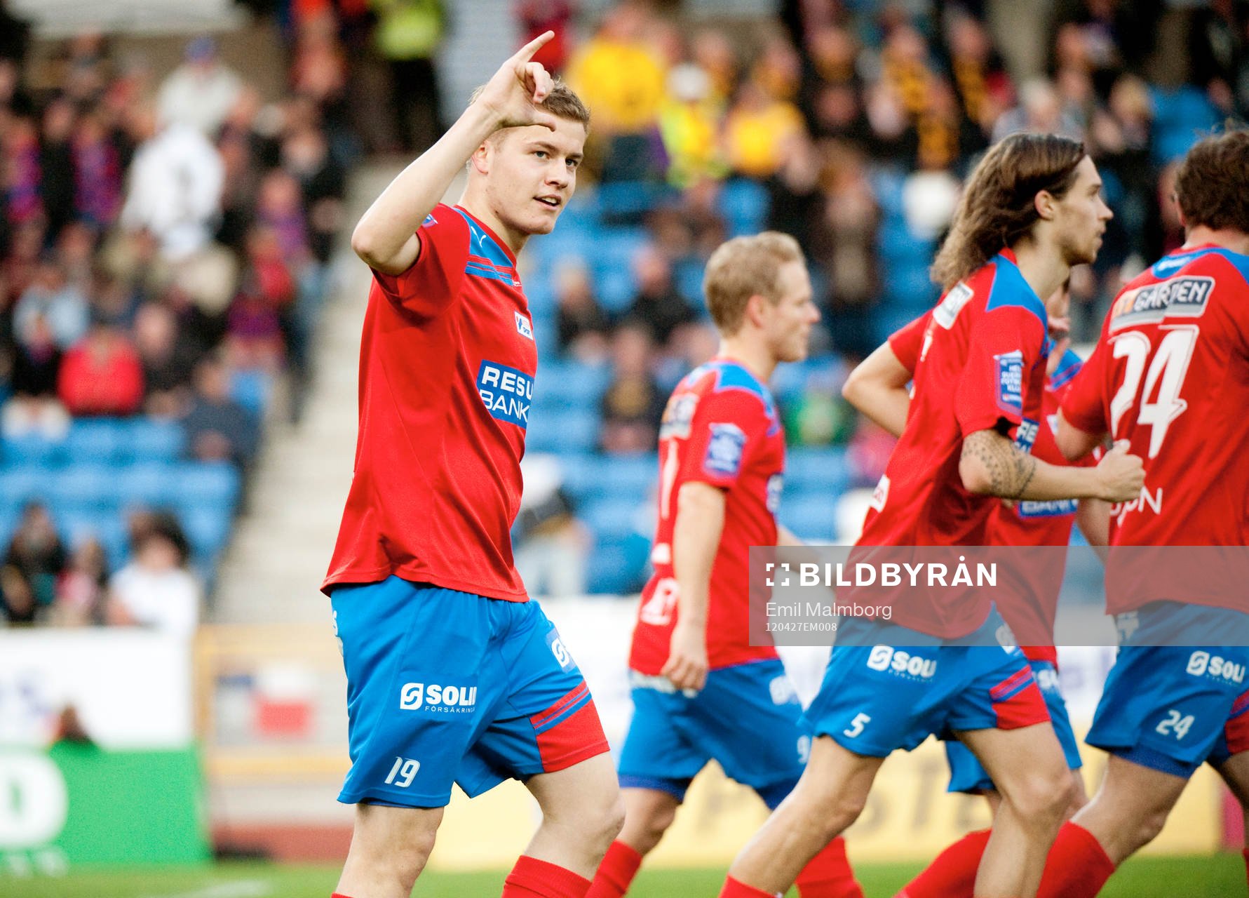 Alfred Finnbogason, Helsingborg gör 1-0. Jubel