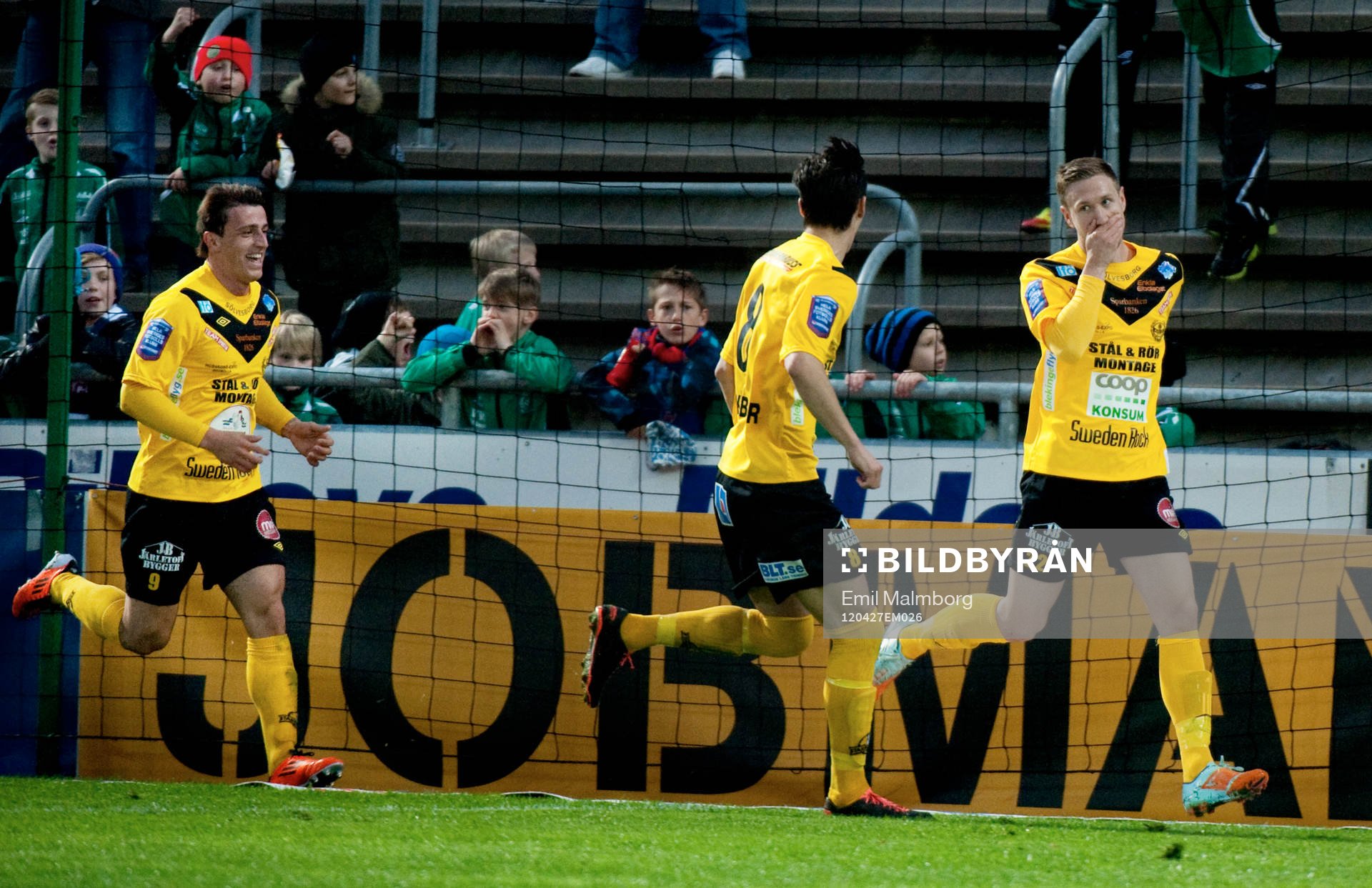 Marcus Pode, Mjällby 1-1. Jubel