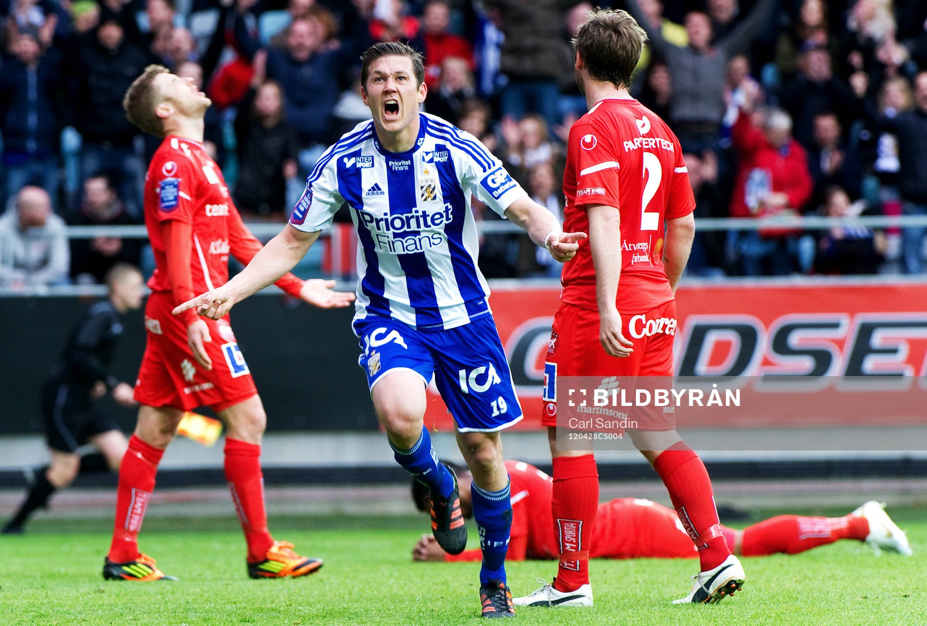 Hannes Stiller, IFK Göteborg, jubel, 1-0. Åtvidaberg depp