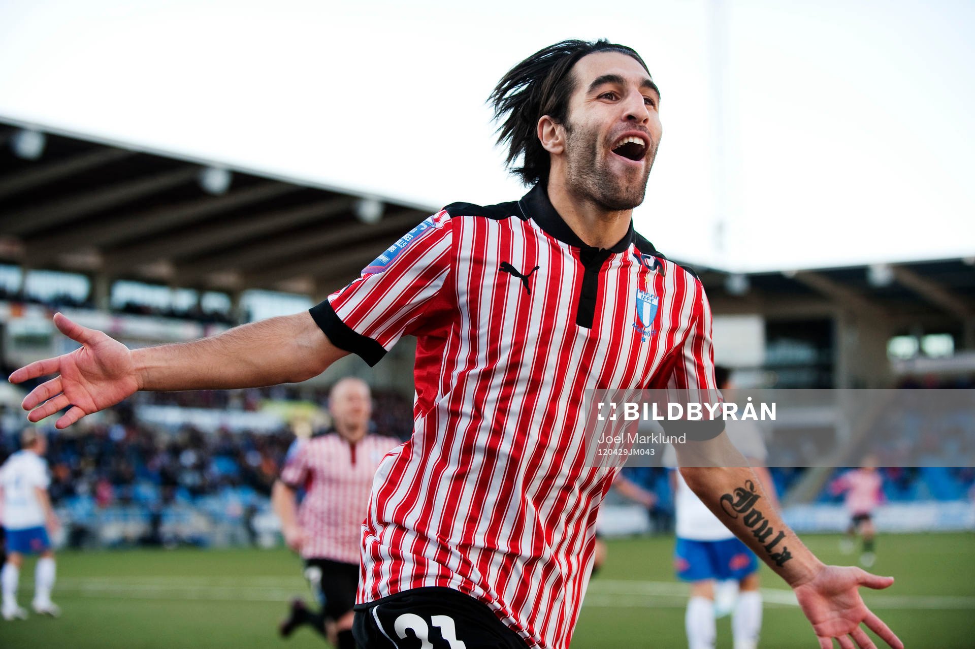  Jimmy Durmaz, Malmö FF, jubel efter att ha kvitterat till 1-1.