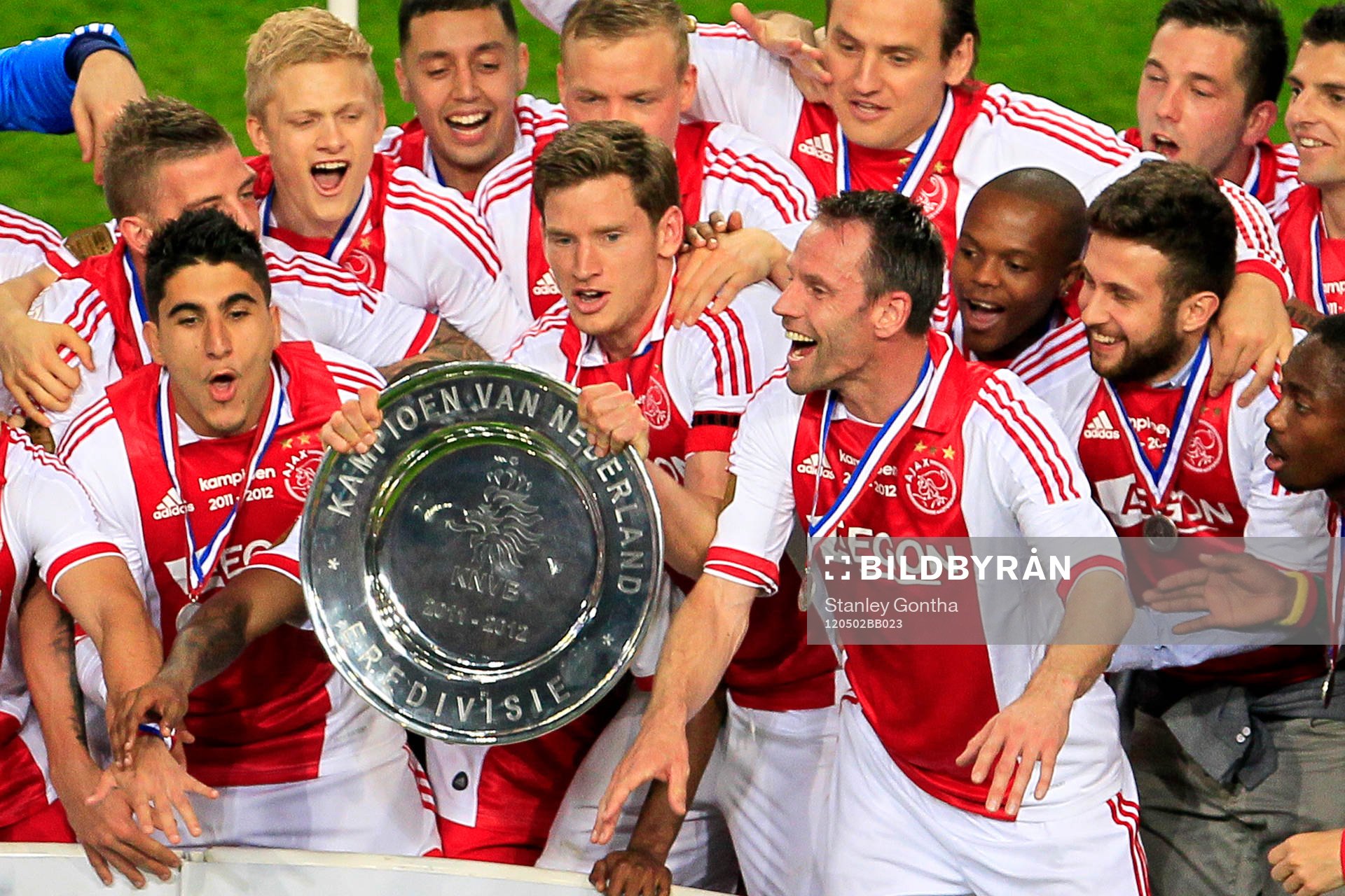 Jan Vertonghen och Ajax, Holländska Mästare 2012. Jubel,