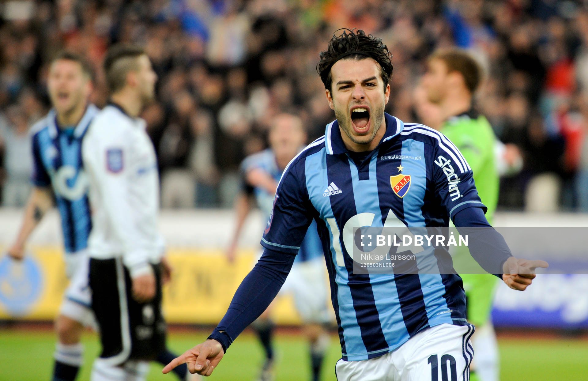  Christer Youssef, Djurgården jublar efter 2-1 målet. Jubel, glädje.