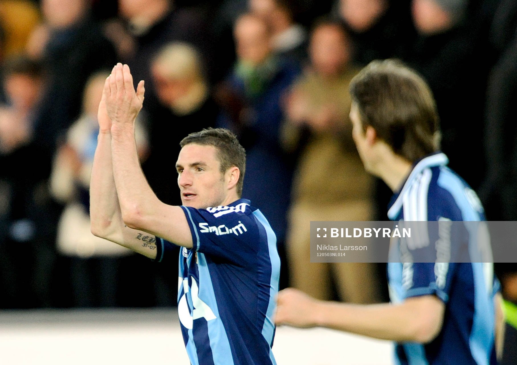  James Keene, Djurgården jubel efter 1-1 målet.