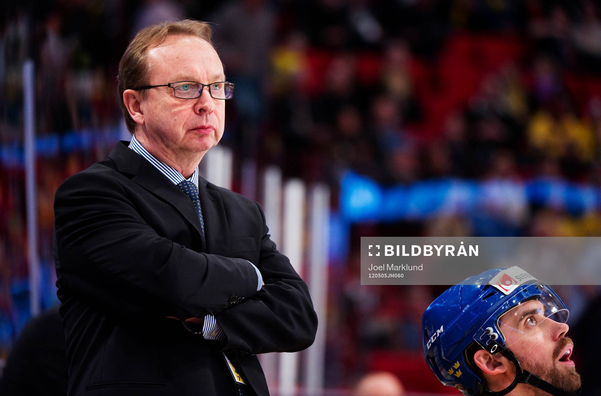 Pär Mårts, förbundskapten, och Henrik Zetterberg, Sverige