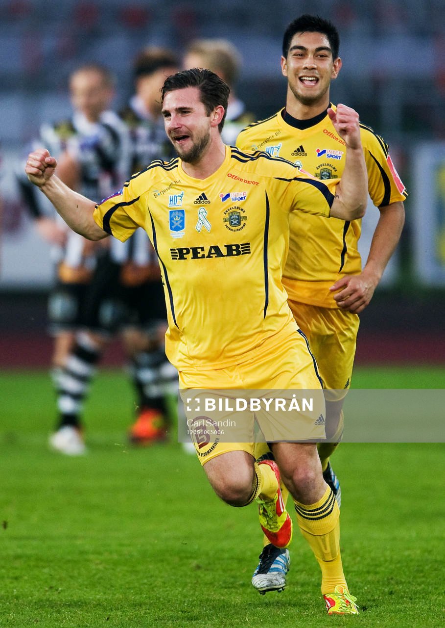 Robin Staaf, Omid Nazari, Ängelholm, jubel, 2-0