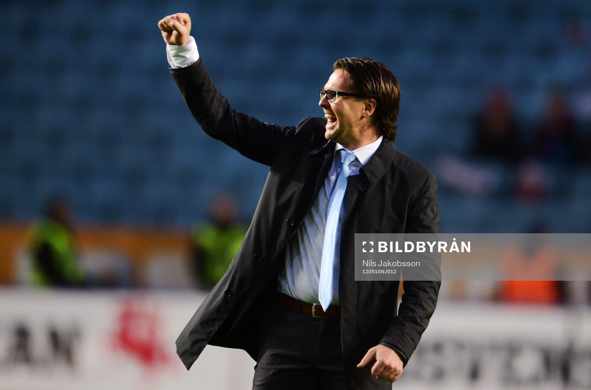 Rikard Norling, tränare Malmö FF, jubel