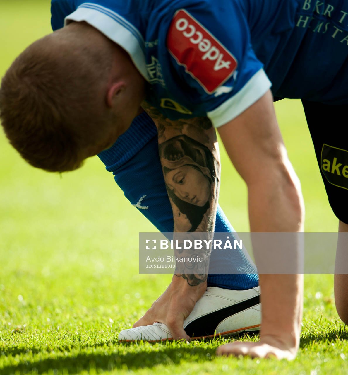 Gudjón Baldvigsson, Halmstad, skada, tatuering